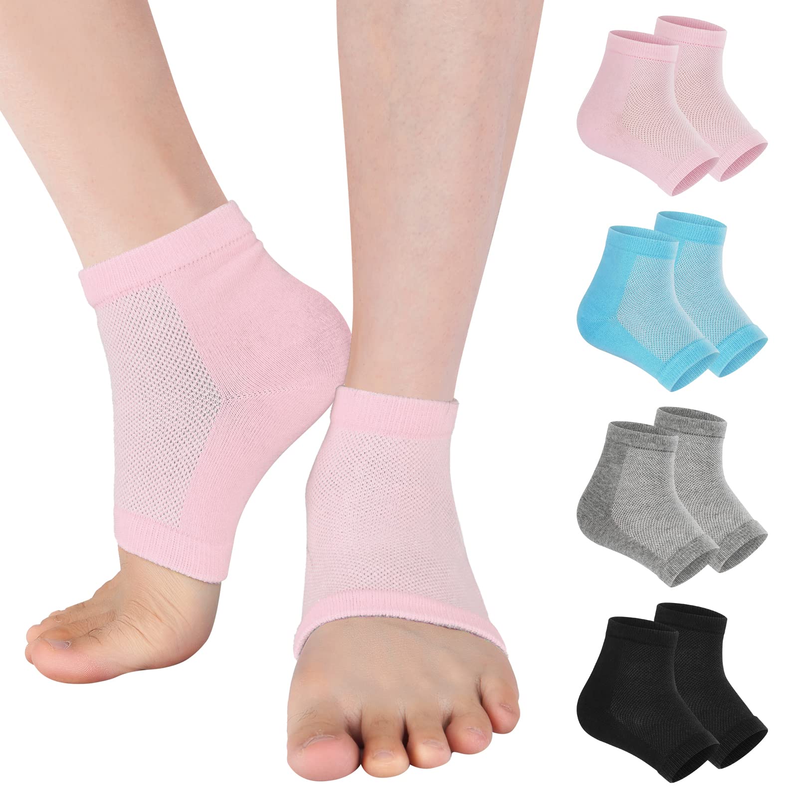 Amazon.com : Sibba 2 Pairs Gel Heel Socks Soft Moisturizing Socks for Cracked  Heel Treatment Ventilate Open Toe Socks Day Night Care Skin Beauty Spa Treat  Dry Hard Foot Men and Women (