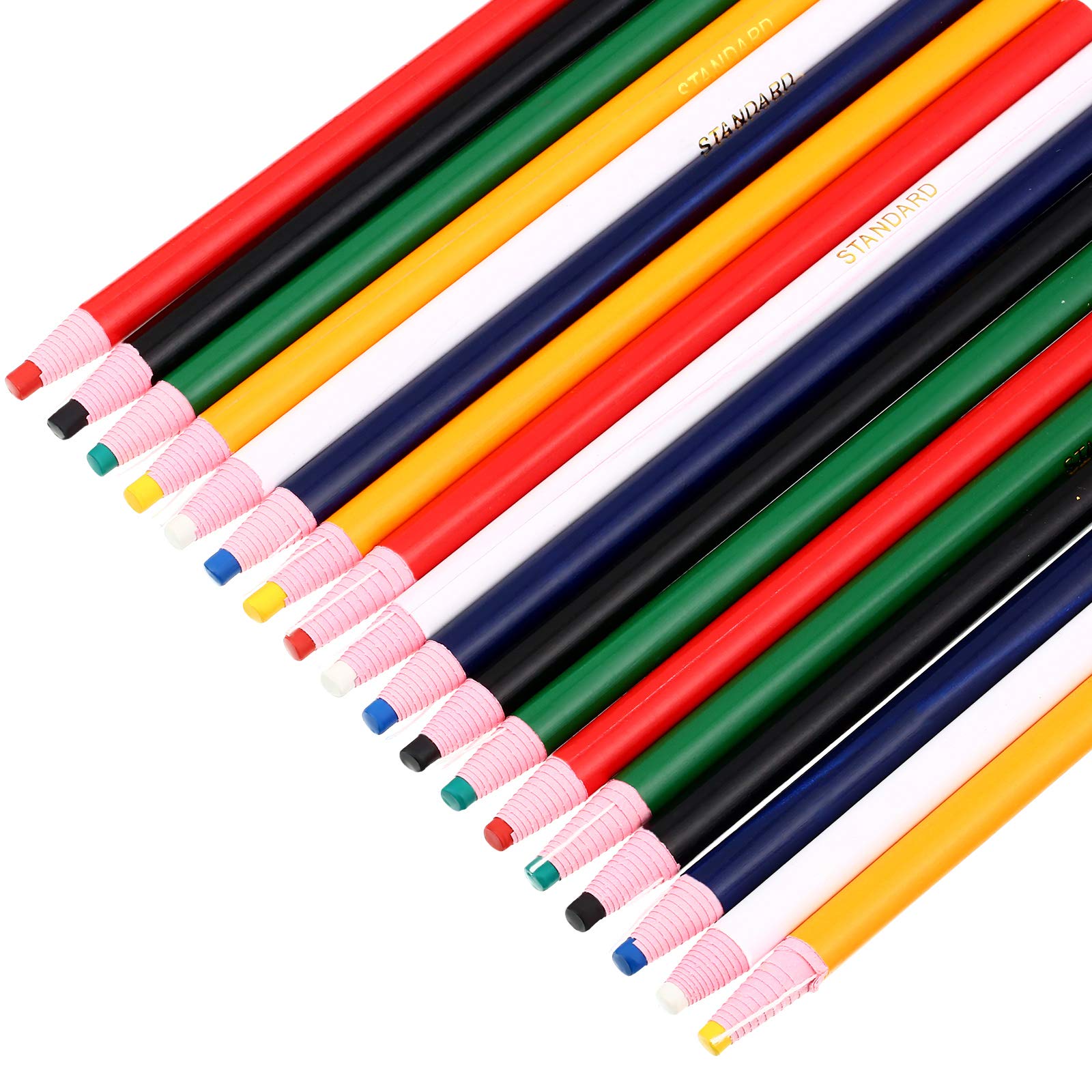 12Pcs Off China Markers Grease Pencils for Mechanical Wax Pencil Marking  for Metal Wood Paper Fabrics Off Pencils