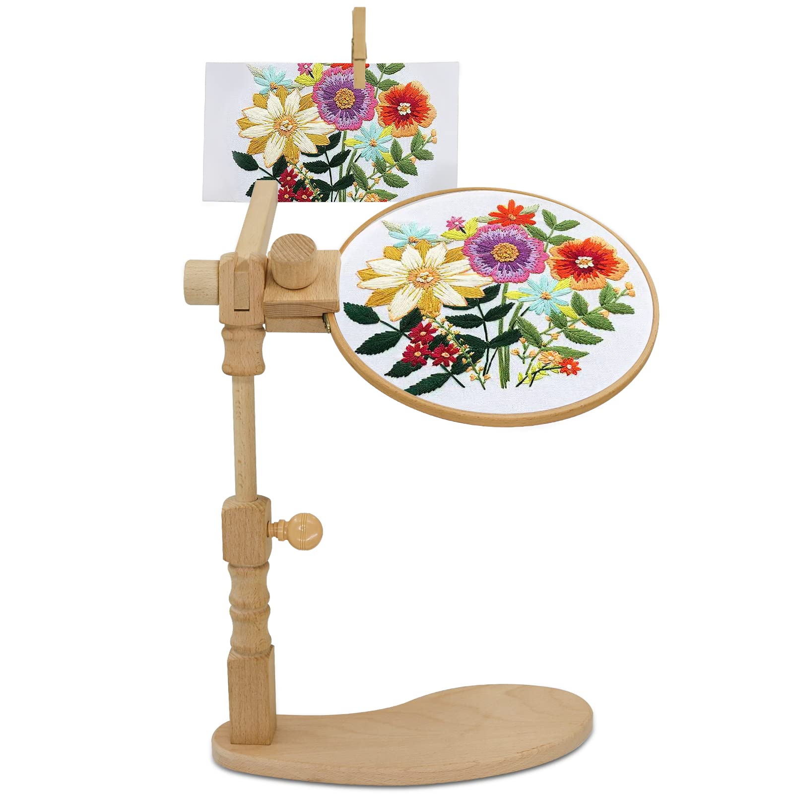 Embroidery Scroll Frame Lap Stand (2P) Adjust Cross Stitch Frame Stand  Rotated Lap Embroidery Stand Lap ,Embroidery Scroll Frame Suitable for  Cross