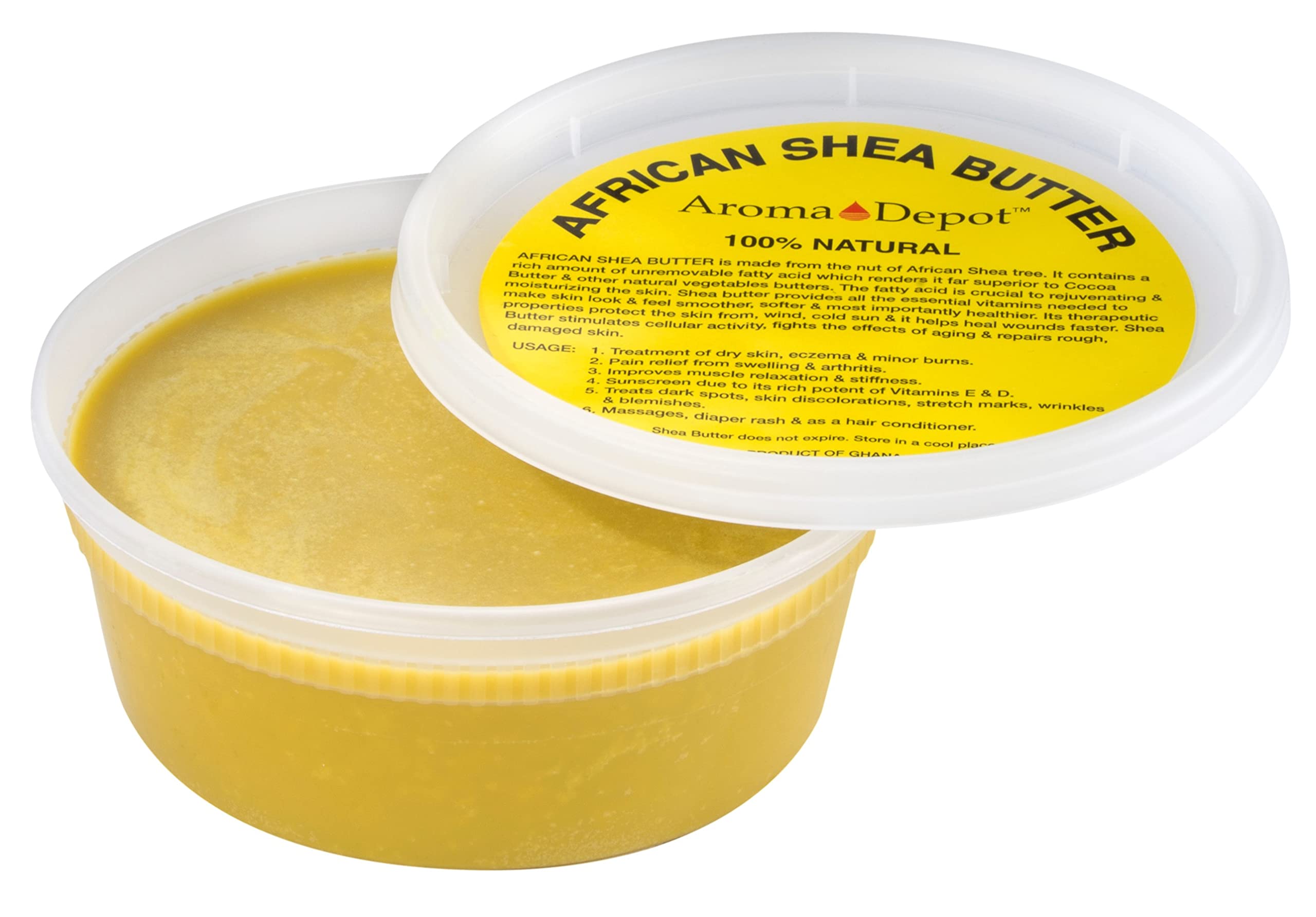Raw African Shea Butter 8 oz. Yellow Grade A 100% Pure Natural Unrefined  Fresh Moisturizing, Ideal for Dry and Cracked Skin. Can be use in Body,  Hair and Face.