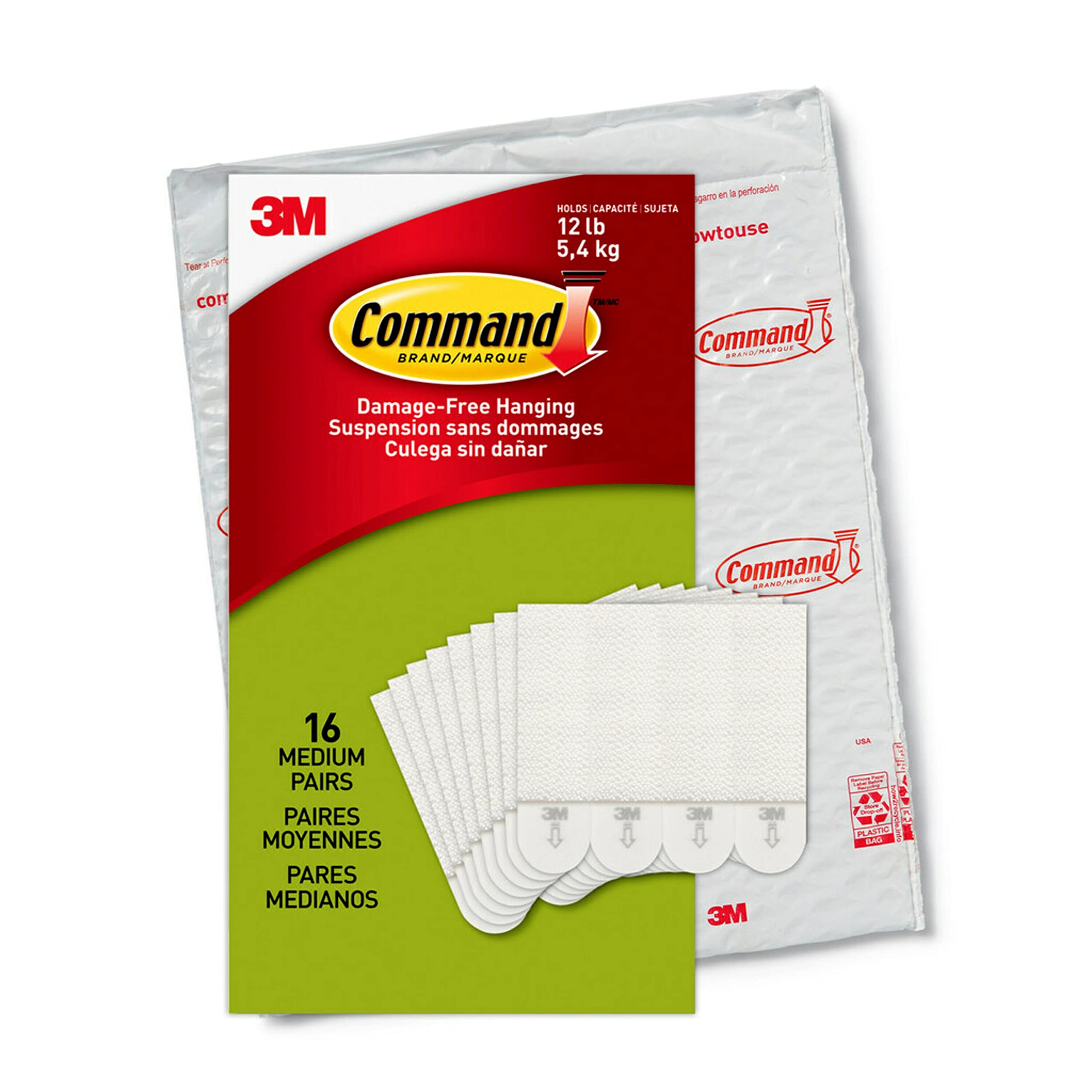 Command™ Cord Bundlers, White, 2 Bundlers, 3 Strips/Pack
