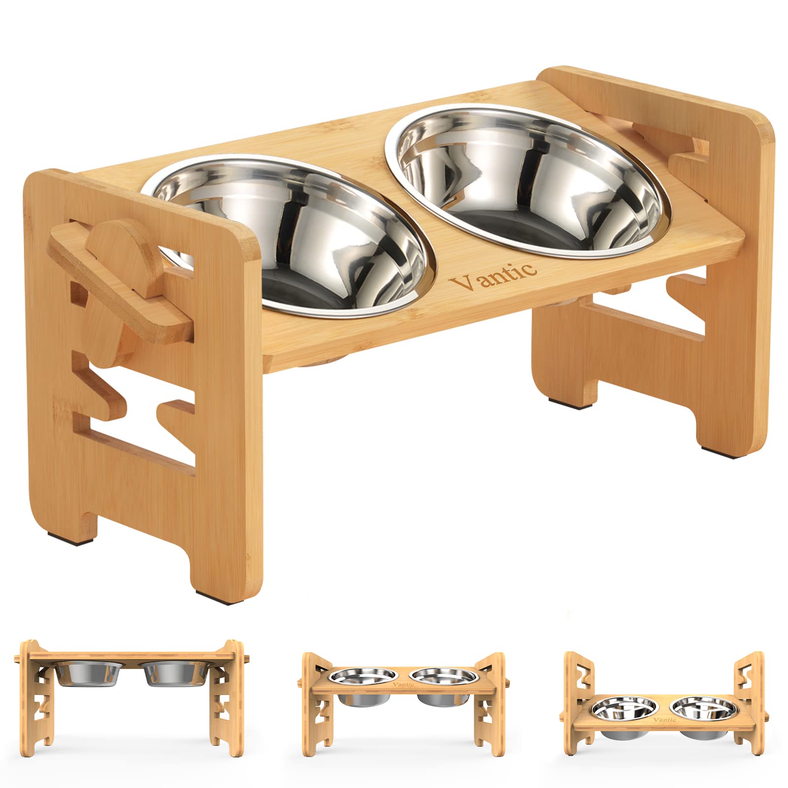 Elevated Dog Bowls, Stainless Steel Raised Dog Deep Bowl with