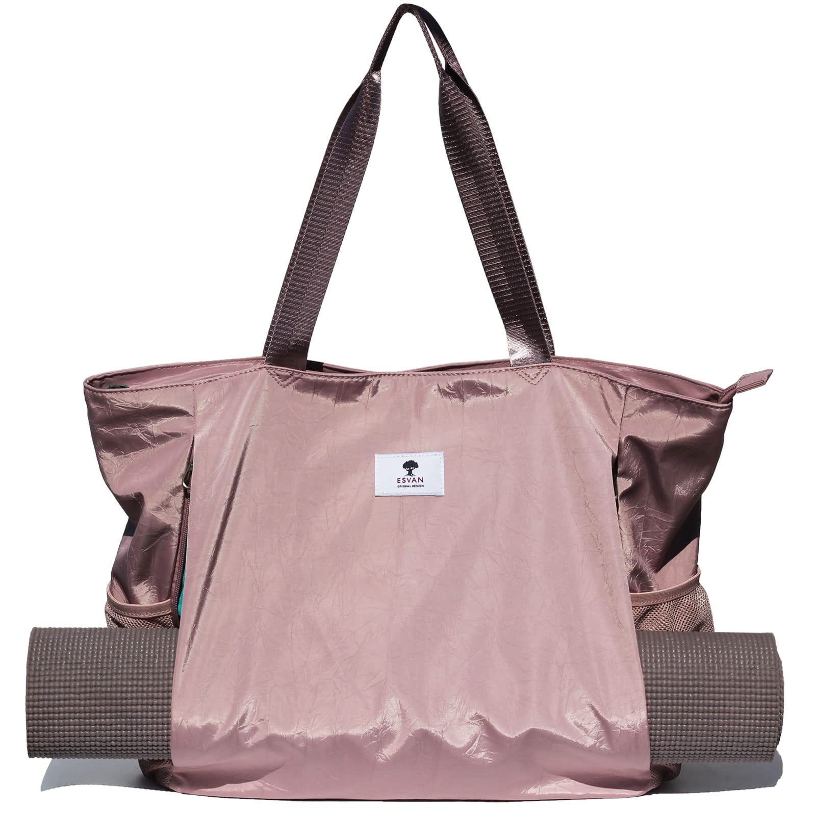 ESVAN Yoga Mat Bag Yoga Tote Carrier Shoulder Bag Carryall Tote for  Office,Yoga,Pilates,Travel,Beach and Gym