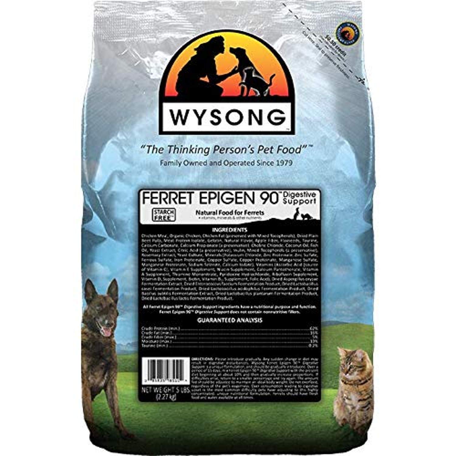 Wysong Ferret Epigen 90 - Digestive Support Dry Food 5lb | Premium 