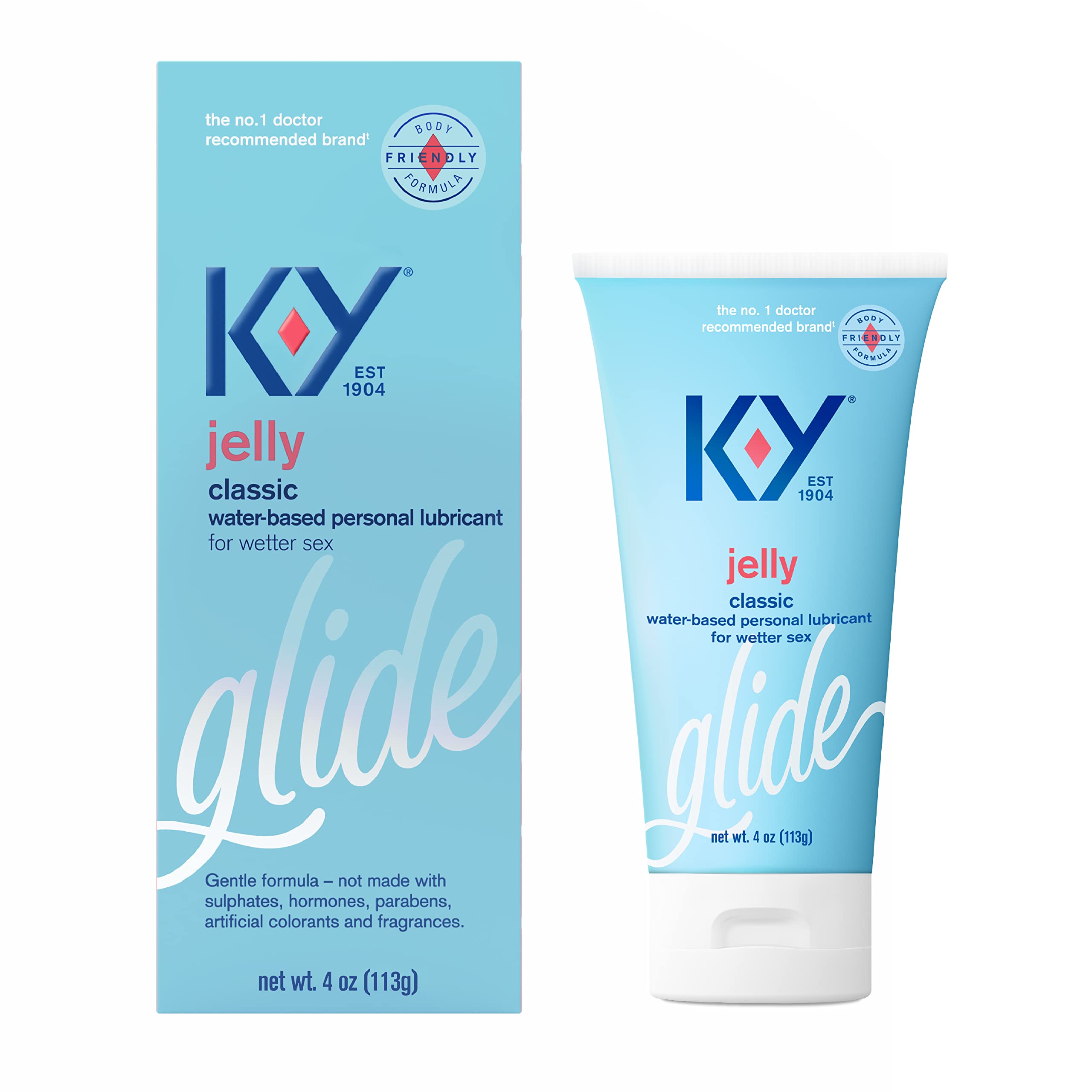 KY Jelly Water Based Personal Lubricant 4oz for Women Smooth Intimacy