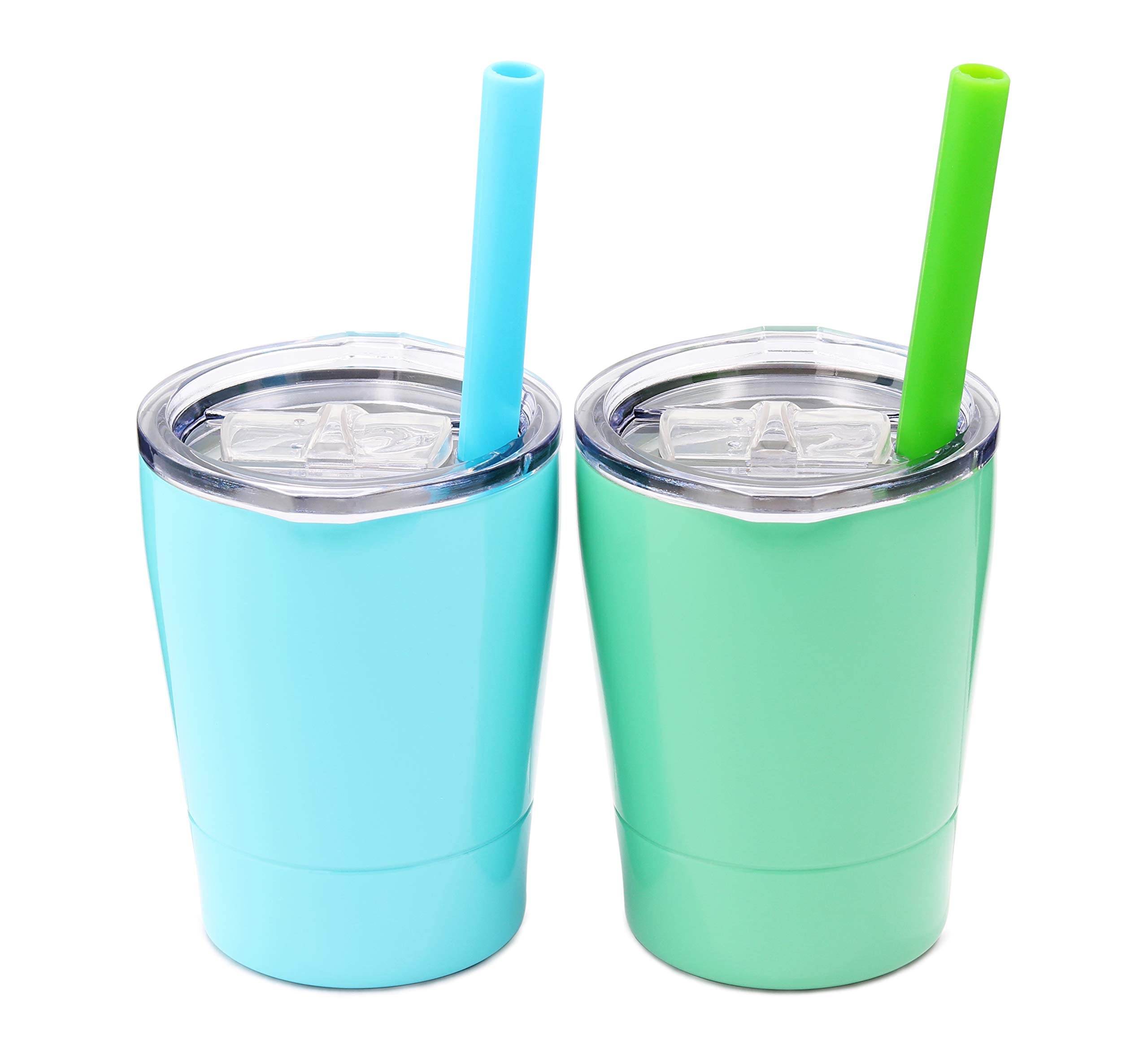 Kids and Toddler Stainless Steel Tumbler Cups 8.5 OZ - Silver, Set of –  Colorful PoPo