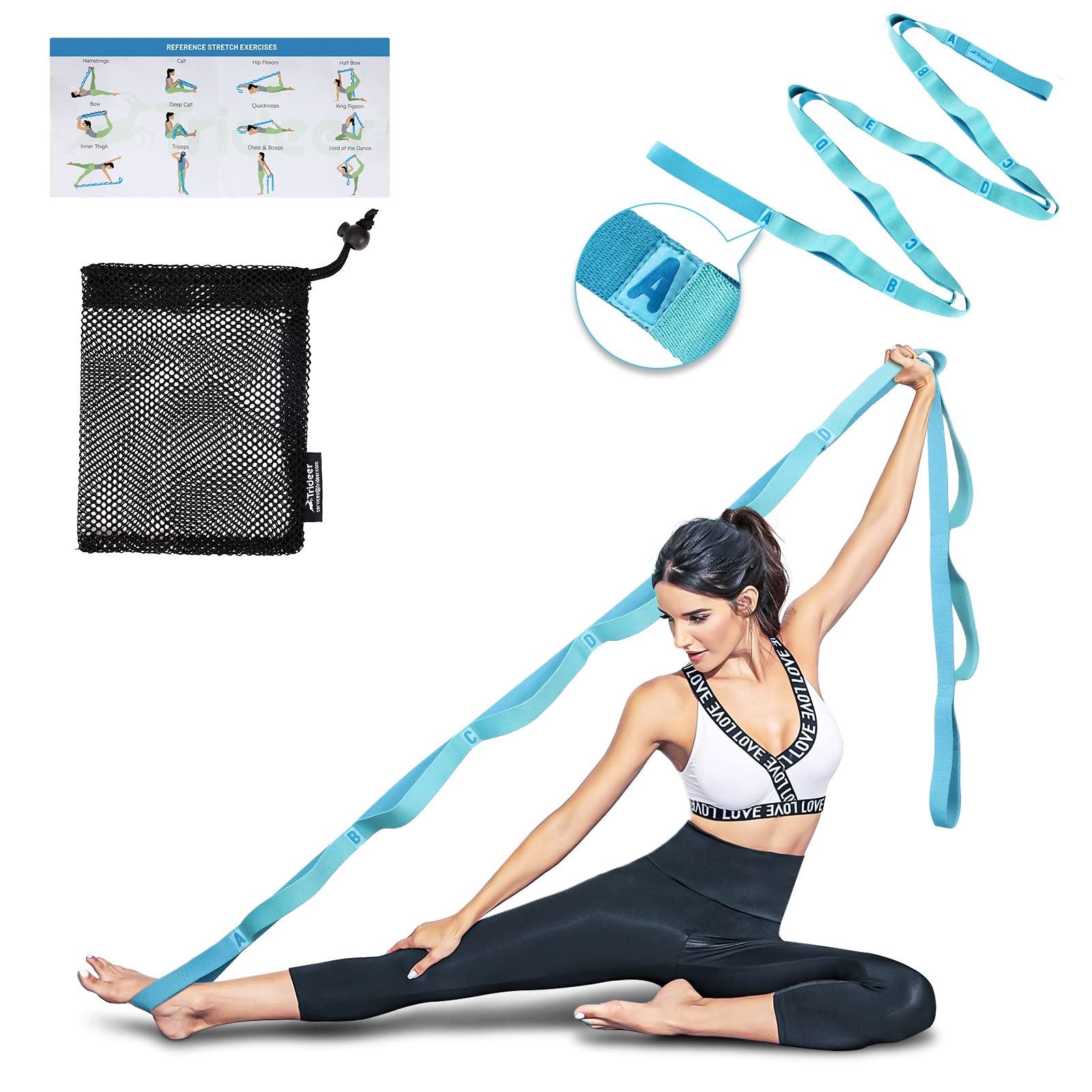 FITSY Elastic 8 loops Stretching Strap for Yoga, Pilates, Exercise,  Physical Therapy Home Fitness, Blue : : Sports, Fitness & Outdoors