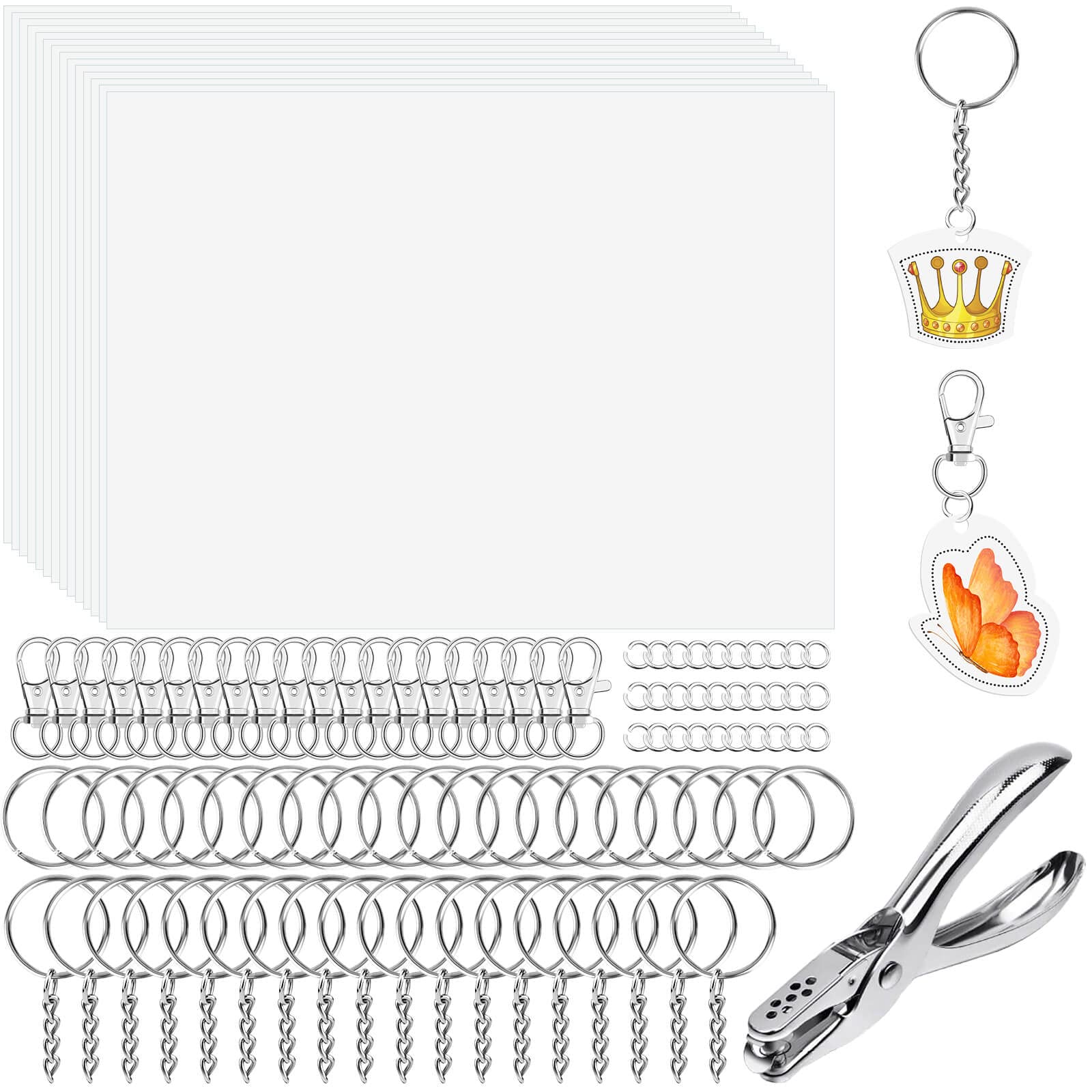 cridoz Shrinky Dink Keychain kit Including 20 Sheets Shrinky Dink