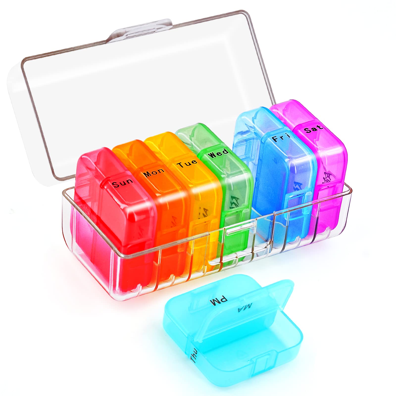 Portable Daily Pill Box Organizer Case Small Travel Storage Weekly