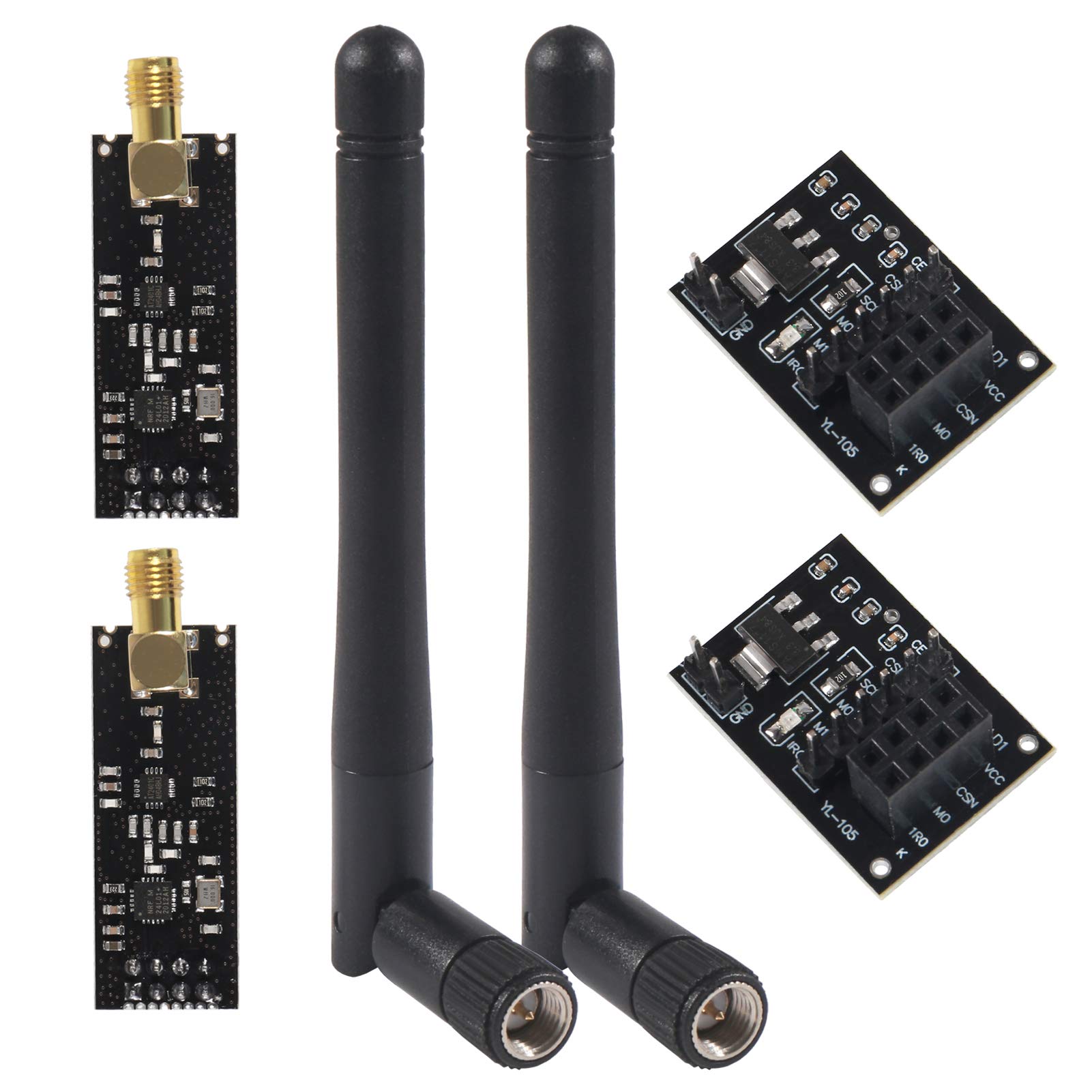 2pcs Nrf24l01palna Rf Wireless Transceiver Module With Sma Antenna 24g 1100m And Wireless 5159