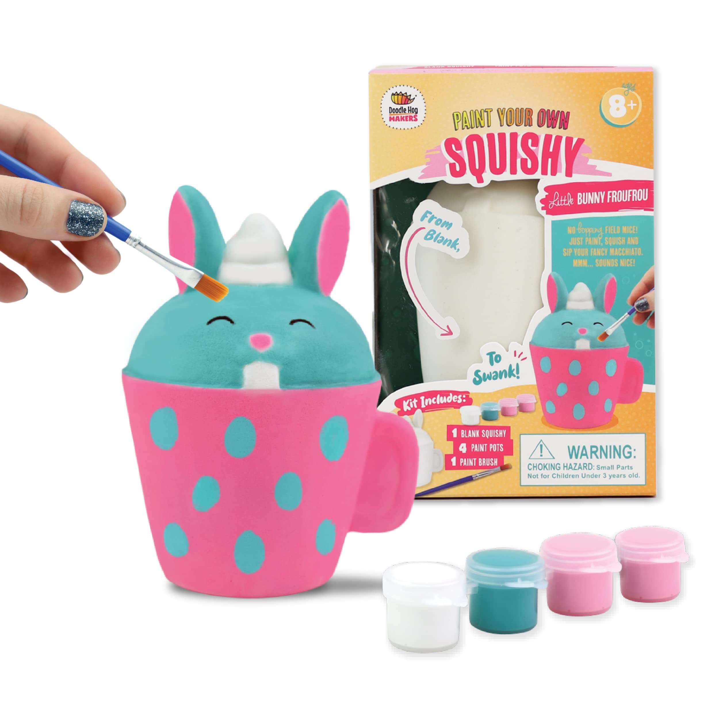 Doodle Hog Original DIY Paint Your Own Squishies Kit Squishy Painting Kit Slow Rise Squishes Paint Ideal Arts and Crafts, Gift and Anxiety