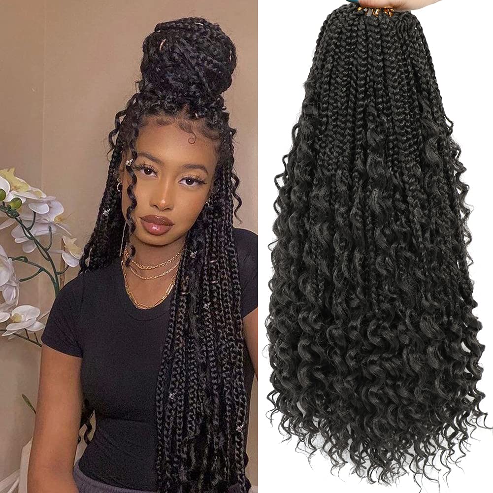 Crochet Box Braids Curly Ends 144 Strands 22 Inch Bohomian Crochet Braids Box Braids 3x Goddess