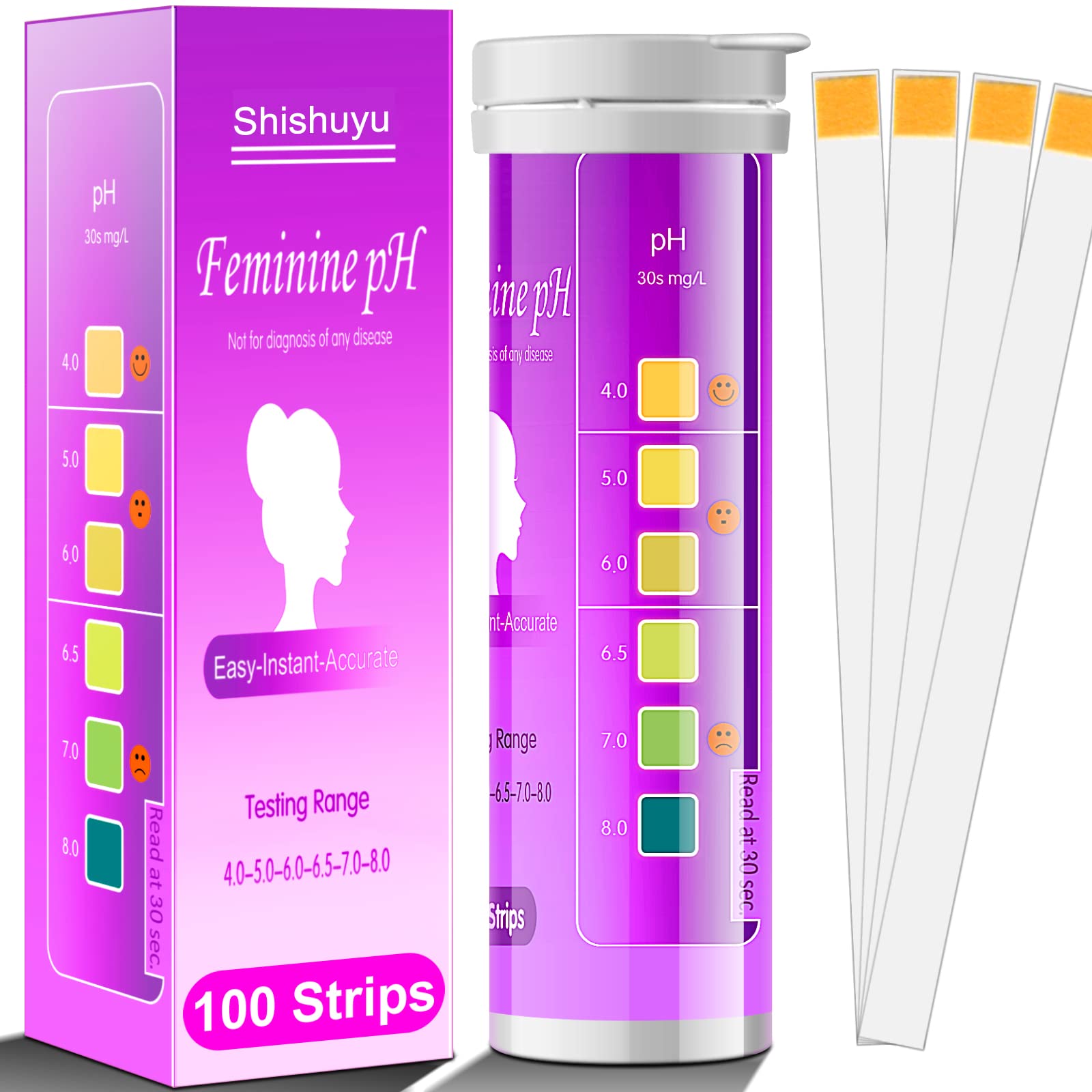 100 Strips Vaginal ph Test Strips for Women. Feminine pH Test for