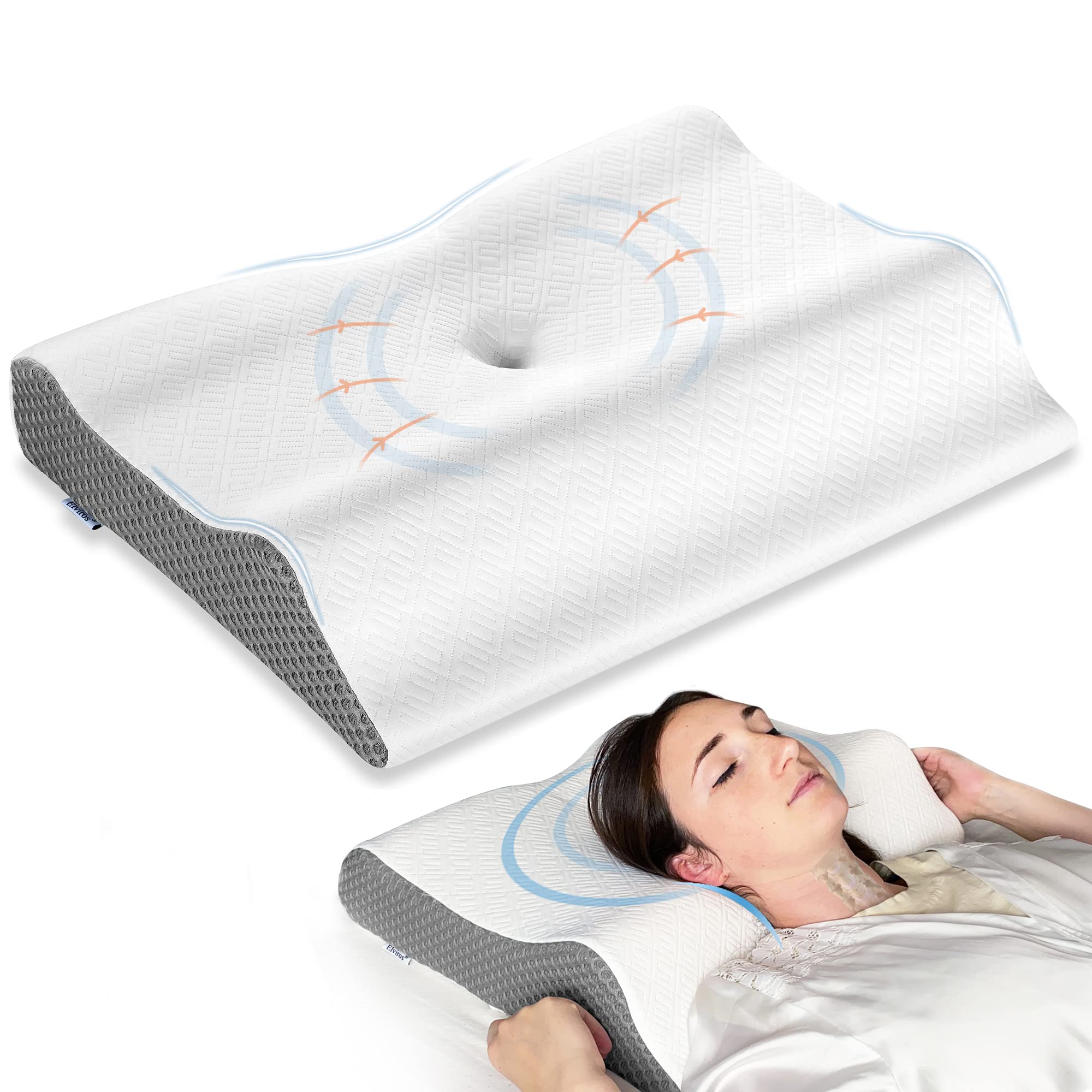 Pu Foam Contoured Cervical Pillow Neck Support, Size: Universal
