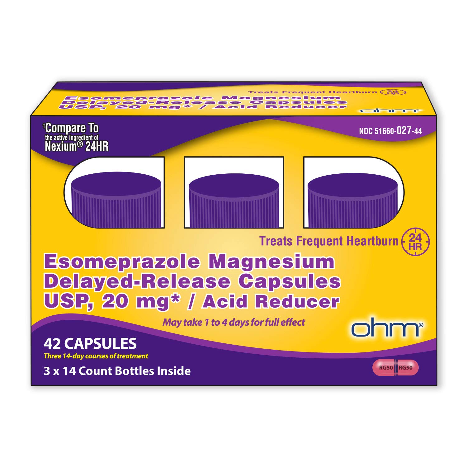 OHM Esomeprazole Magnesium USP 20mg Delayed Release Capsules Treats ...