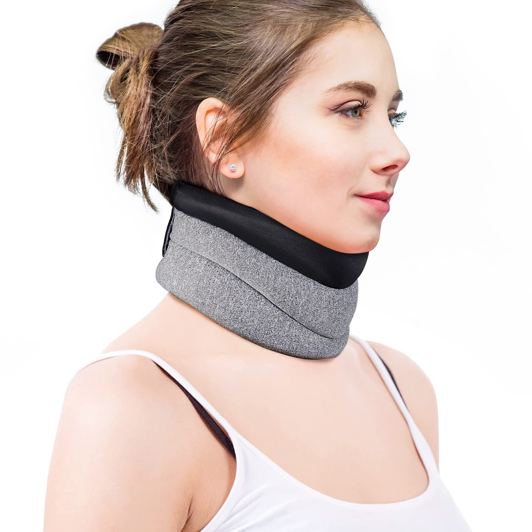 Neck Brace for Sleeping - Cervical Collar Relief Neck Pain and Neck Support  Soft Foam Wraps Keep Vertebrae Stable for Relief of Cervical Spine