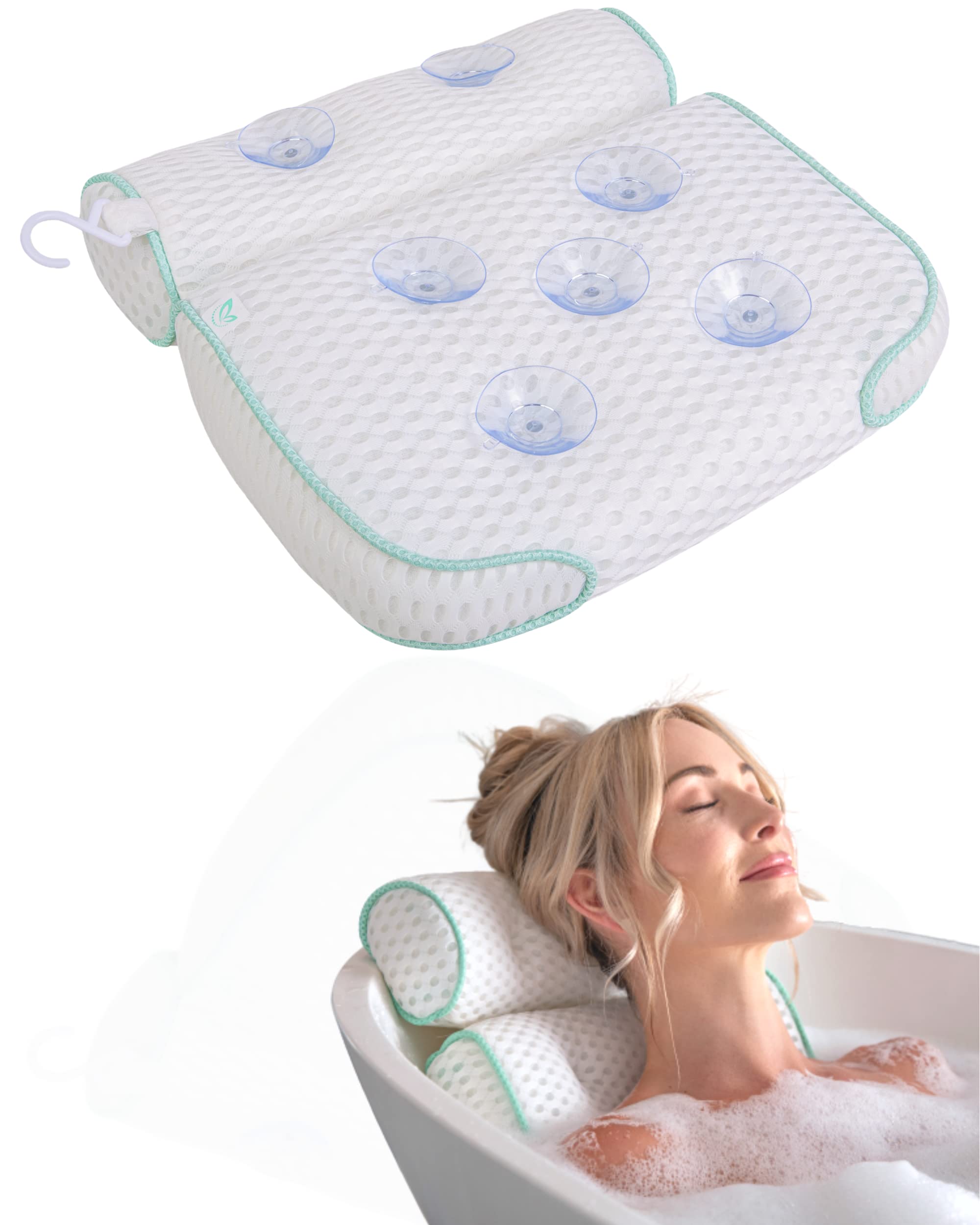 Bath Pillow for Tub Neck and Back Support, SPA Bathtub Pillow with Headrest  Cushion with Suction Cups - AliExpress