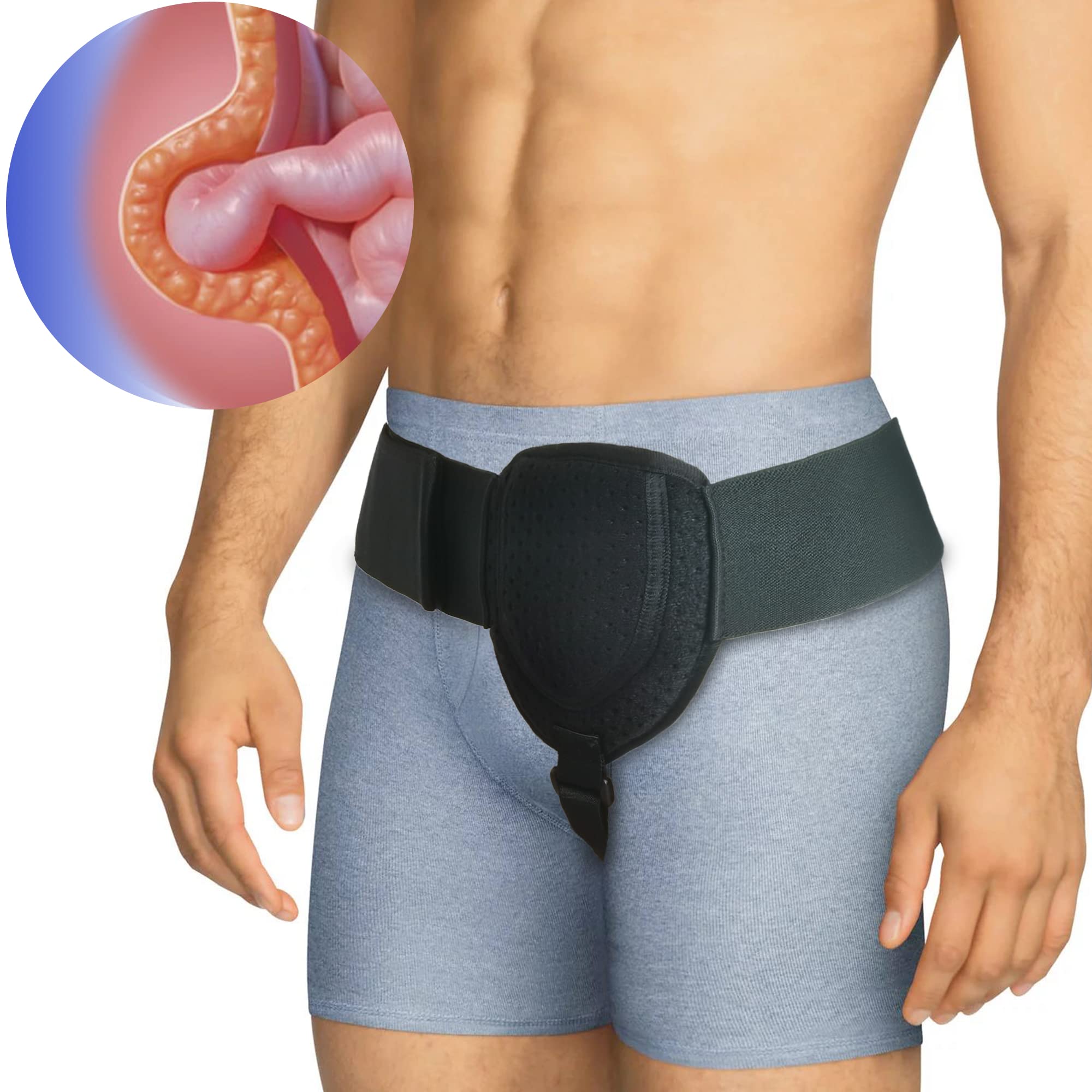 Inguinal Hernia Support for Men and Women - Hernia belt truss for both  sides, groin support, hernia belts for men inguinal - Breathable and  adjustable
