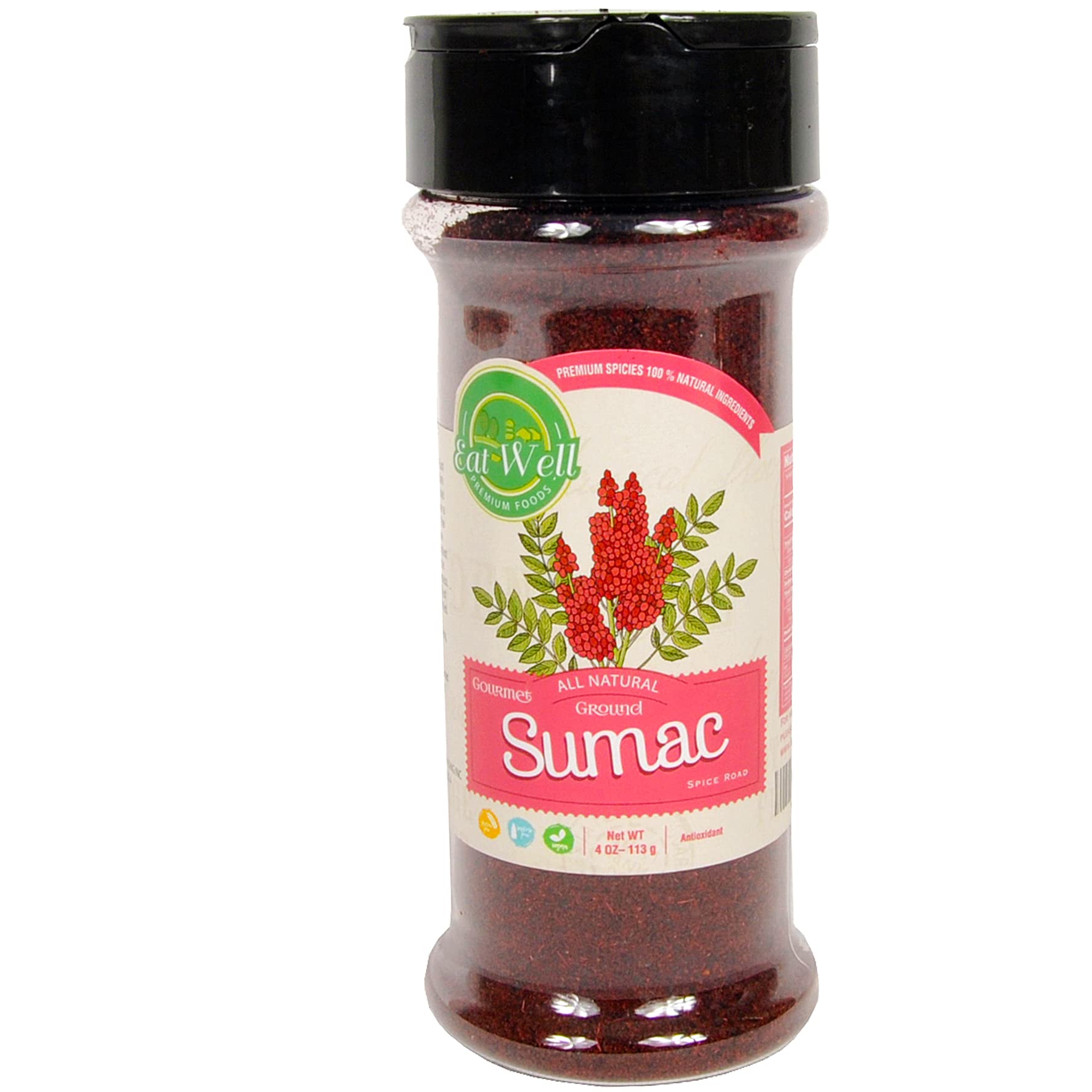 Eat Well Premium Food Sumac Spice Powder 4 oz 113 g, Ground Sumac