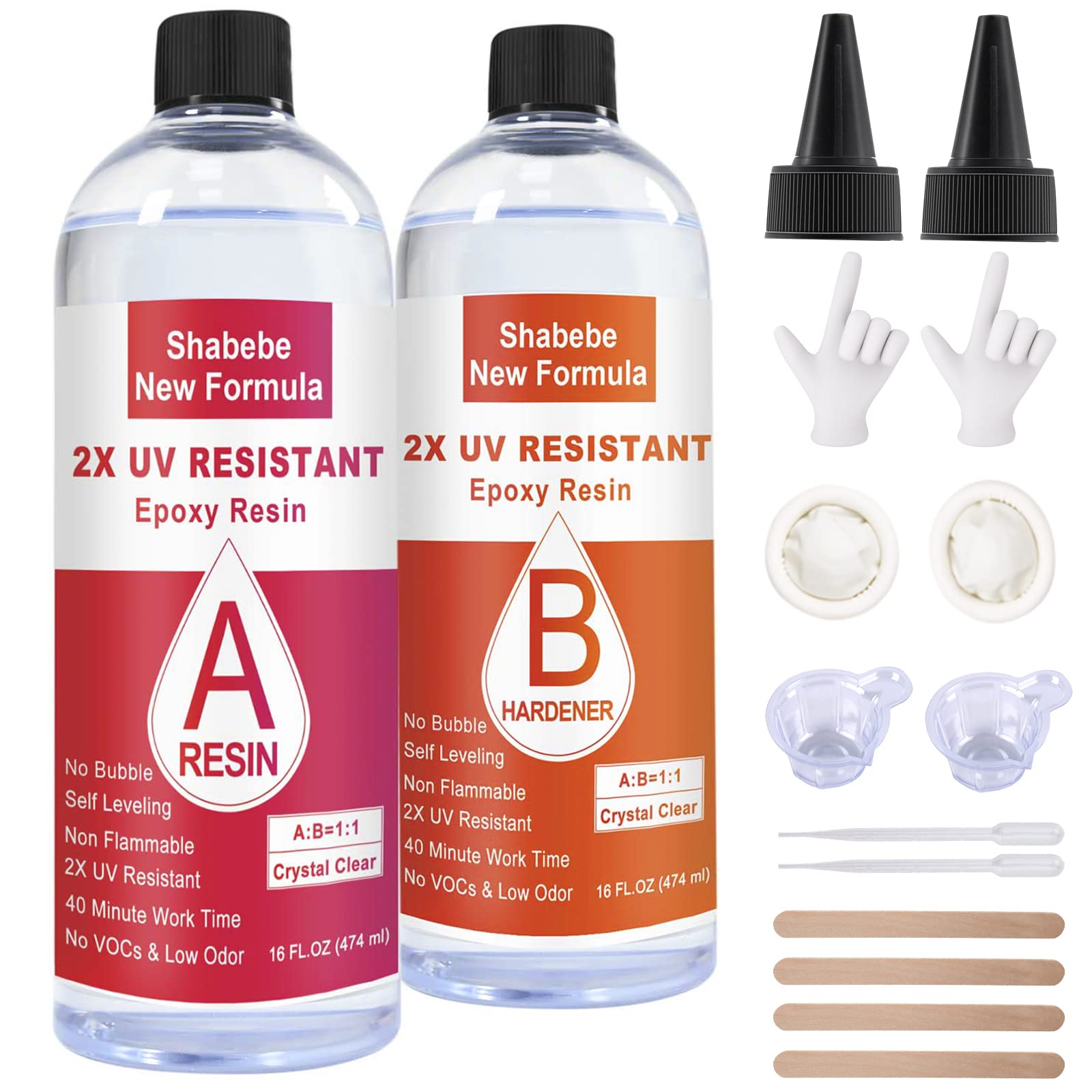Epoxy Resin Upgrade Formula 32OZ 2X UV Resistant Resin Epoxy Casting and  Coating Resin Kit with Sticks Self Leveling Easy Mix for Art Crafts Jewelry  Making River Tables of Art Resin