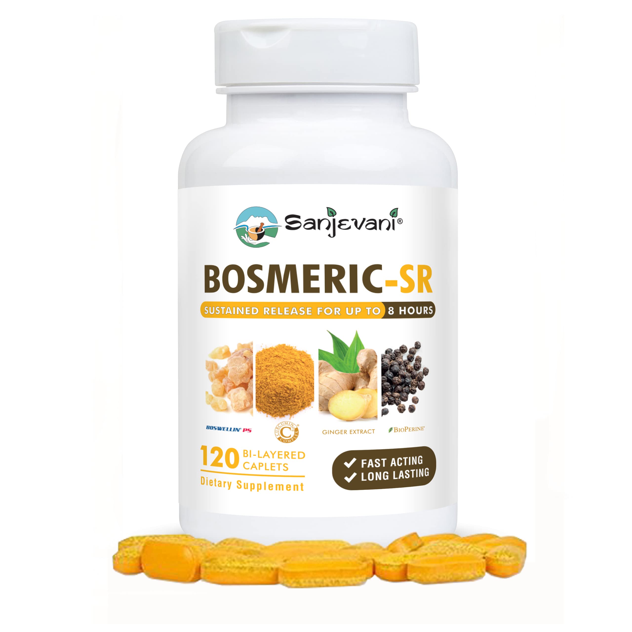 Bosmeric Sr Turmeric Curcumin C3 Complex Boswellin Ps Boswellia Frankincense Ginger Bioperine 7211