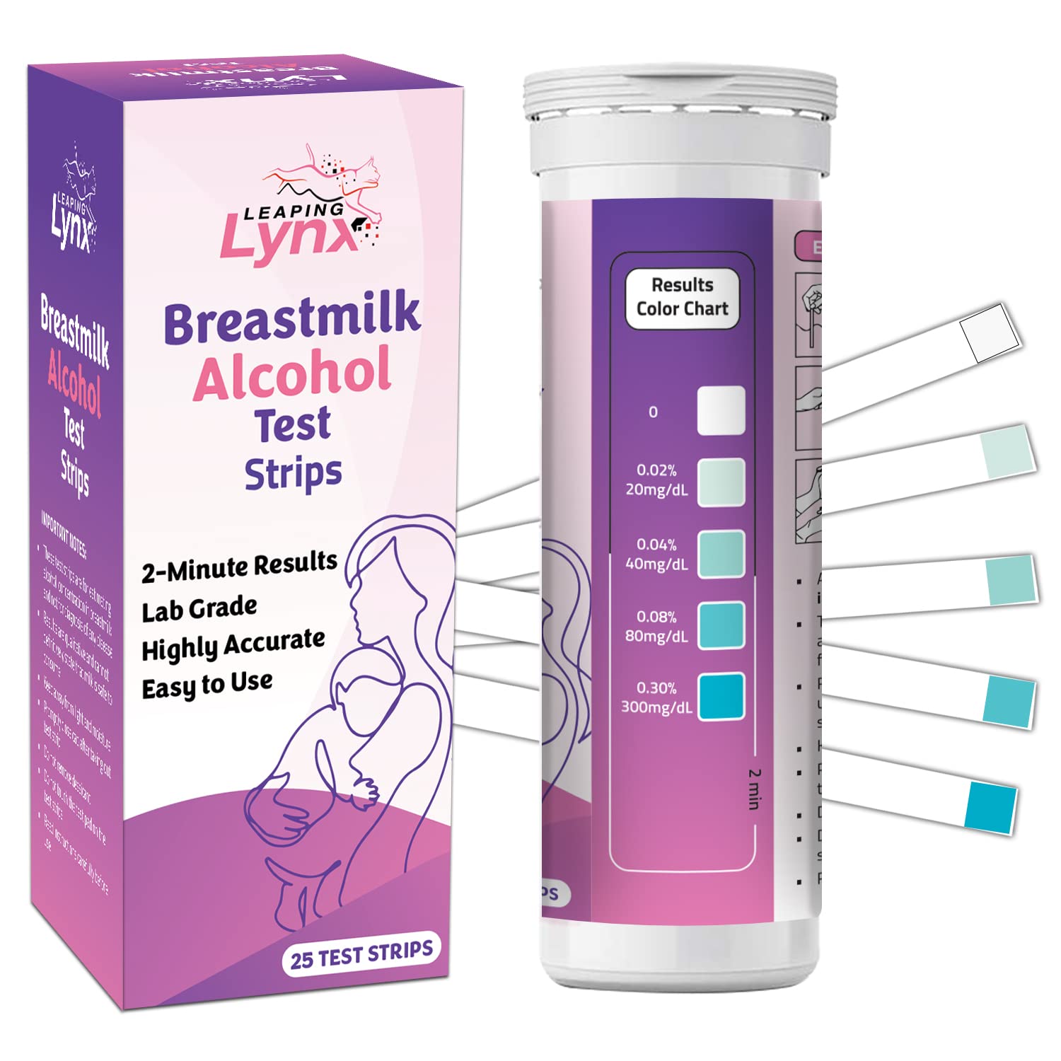 25Pcs Breastmilk Alcohol Test Strips Breast Milk Alcohols