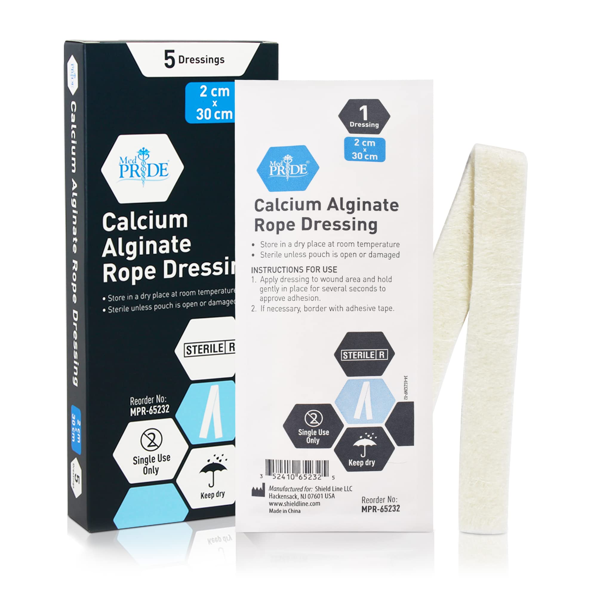 Medpride Premium Calcium Alginate Rope Dressing Pack of 5 - Sterile ...