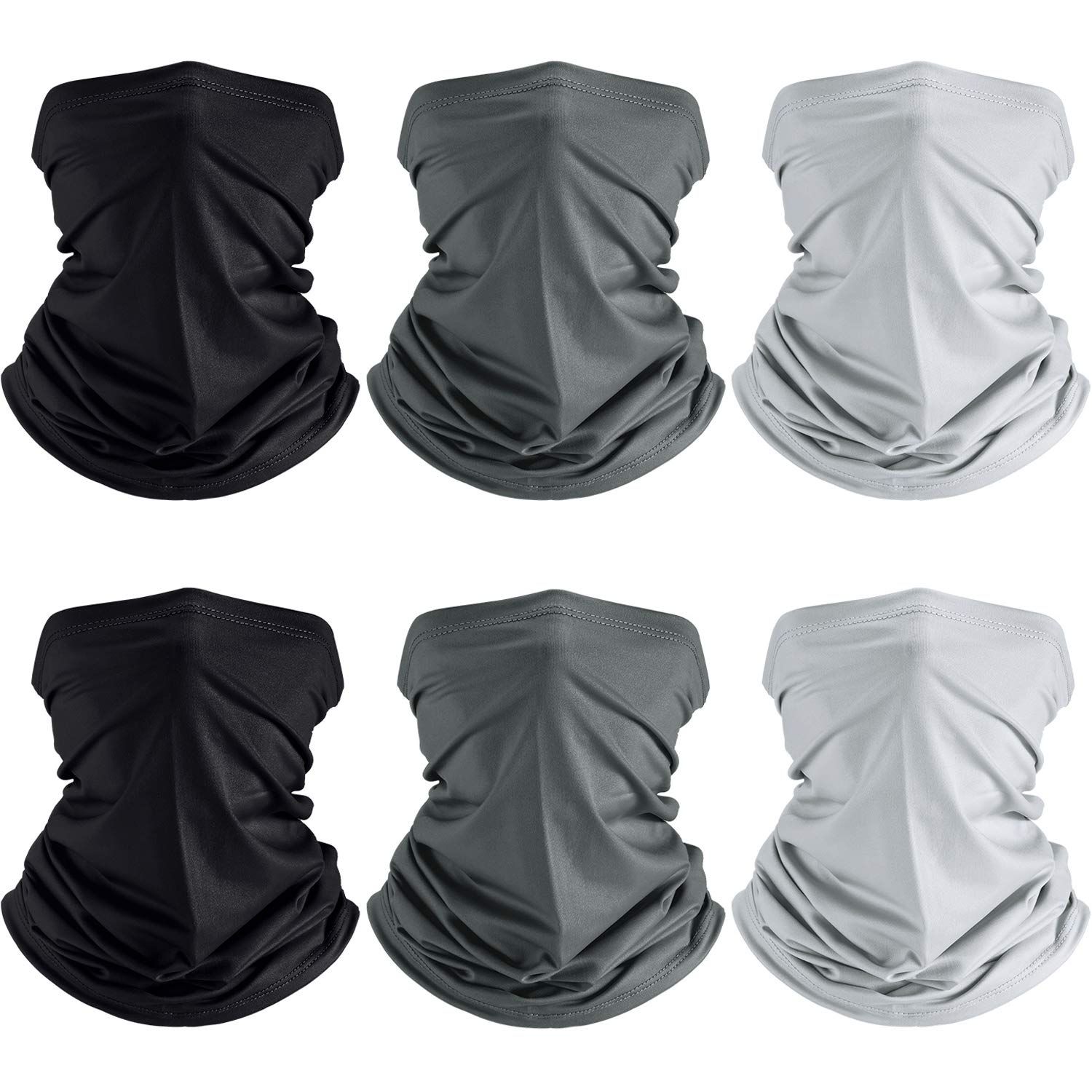 6 Pieces Neck Gaiter Face Scarf Cover Mask Face Cover Sun UV