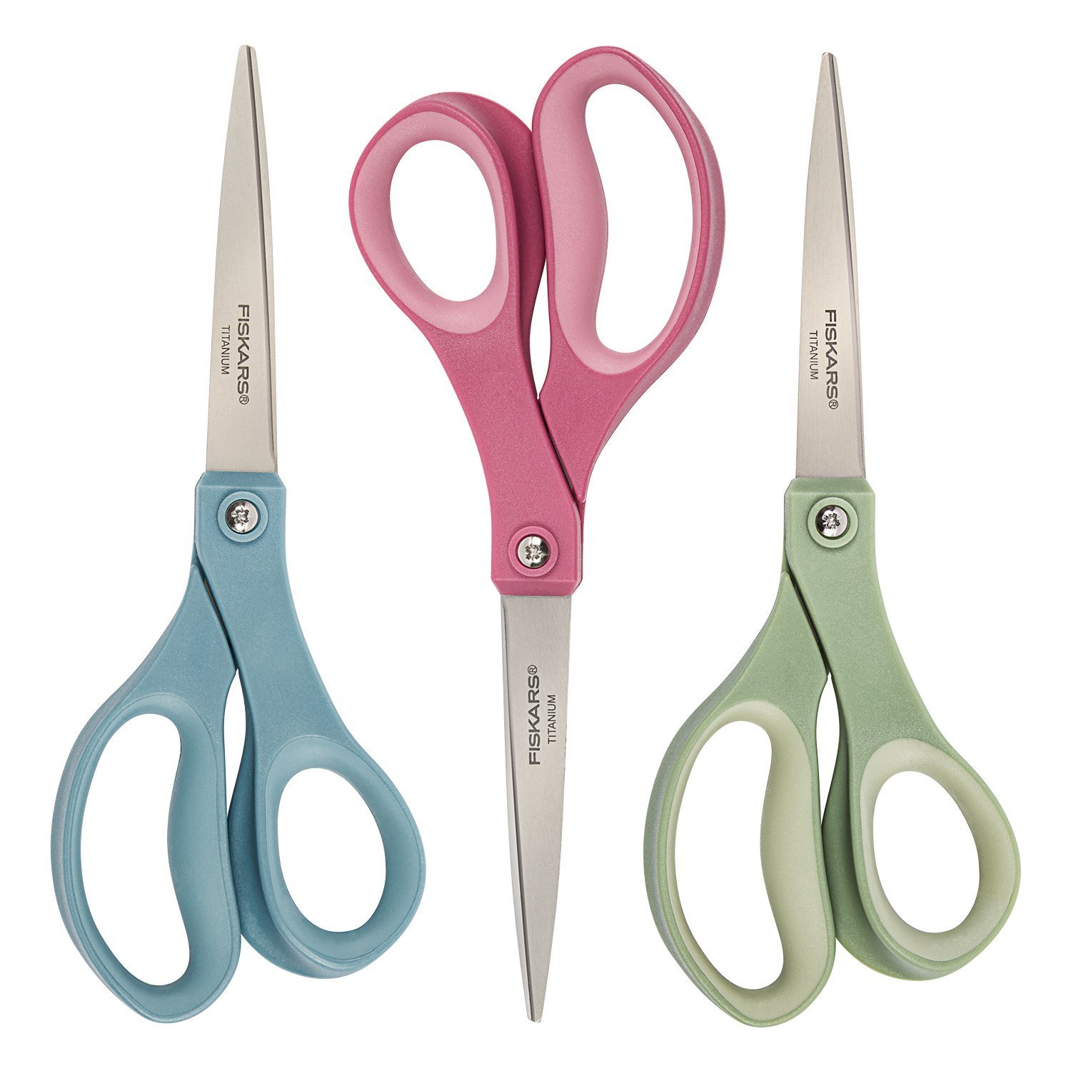 Fiskars Kids Scissors, Pointed-Tip, 5 inch, 3 Pack, Light Blue, Pink Fashion, Pink