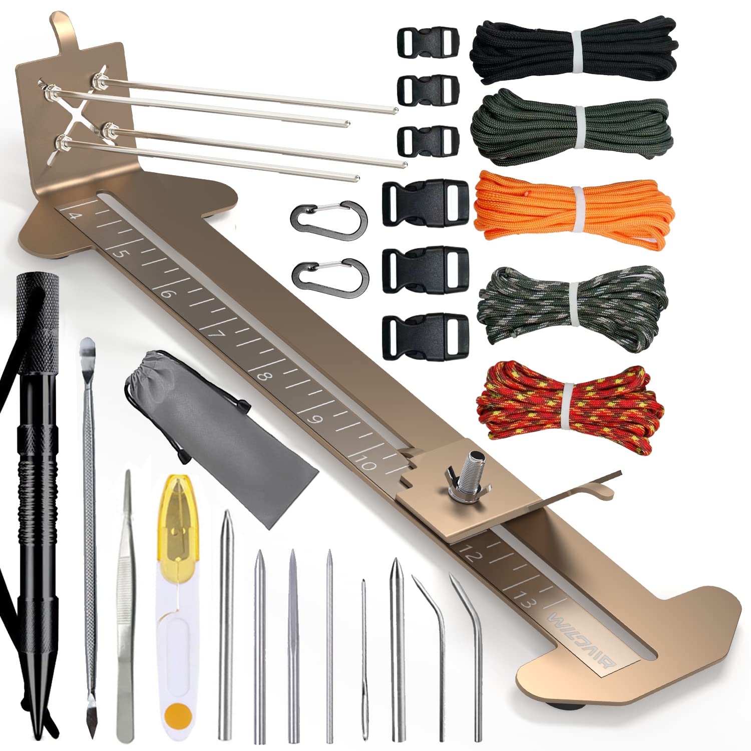 WILDAIR Paracord Bracelet Jig Kit with Knotters Tool Marlin Spike