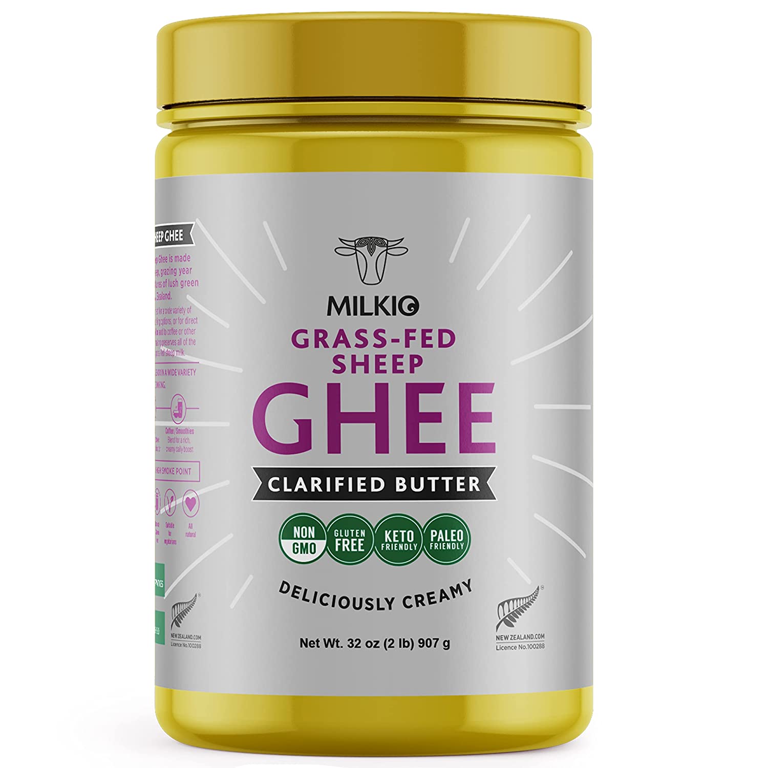 MILKIO Grass Fed Sheep Ghee - 32 Fl Oz | Keto Friendly and Pure ...