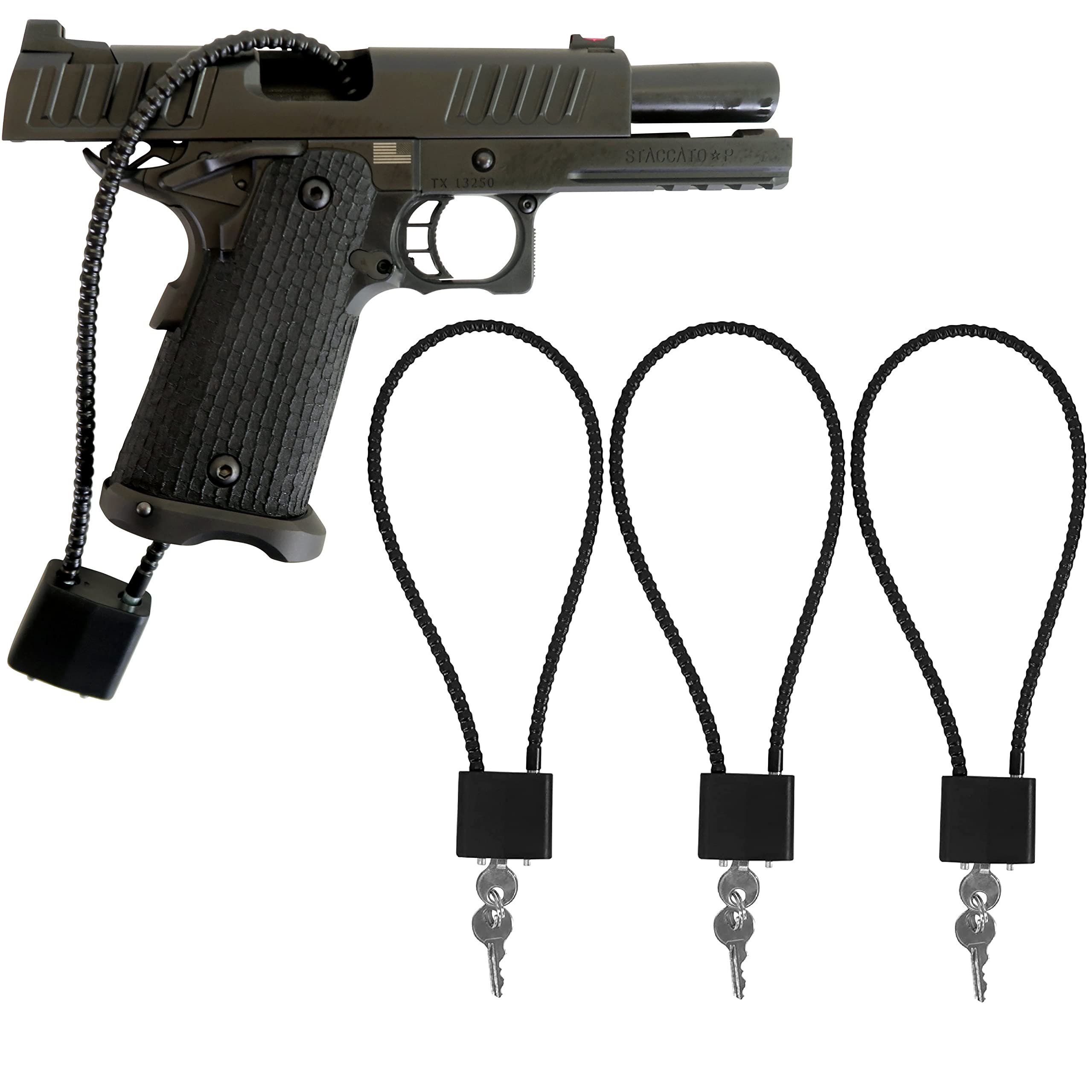 INNOVATEX 15inch Gun Lock Cable Wire Locks with Keys for Rifles