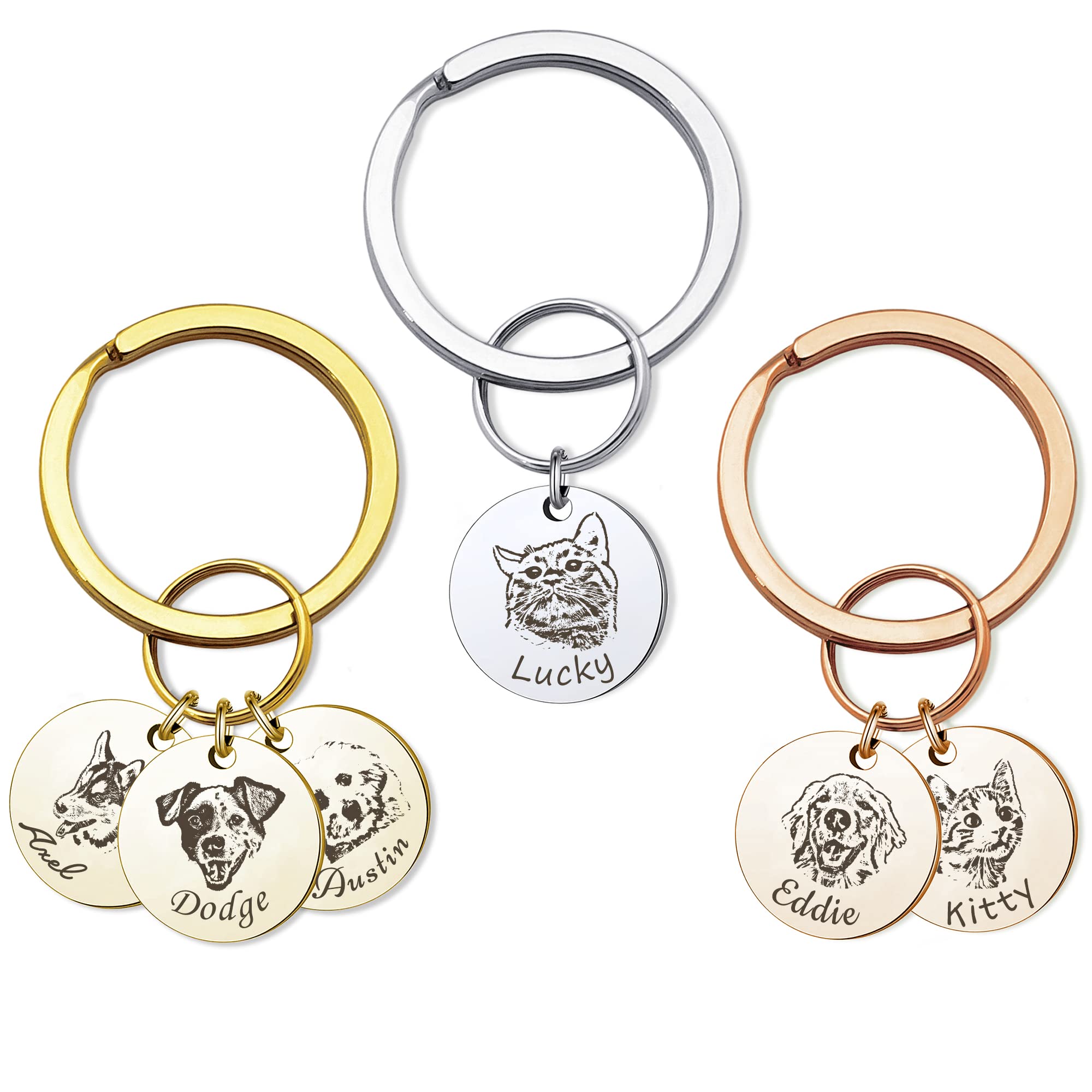 Portrait Your Pet Photo Key Chain Personalized Dog Keychain Custom Picture  Keyrings Dog Photo Keyring Pet Keepsake JewelryPet Lover Gift