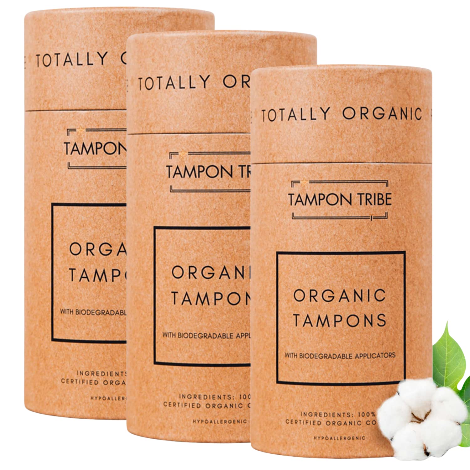 Tampon Tribe - Organic Cotton Non-Toxic Unscented Natural Chemical-Free  Tampons - Organic Tampons 14 Super - Pack