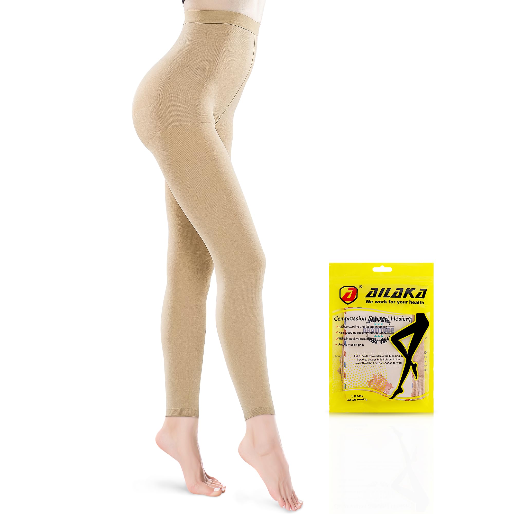 Medical Compression Pantyhose Women 20-30 mmhg Opaque Graduated Support  Hose for Vericose Veins Edema : : Health & Personal Care
