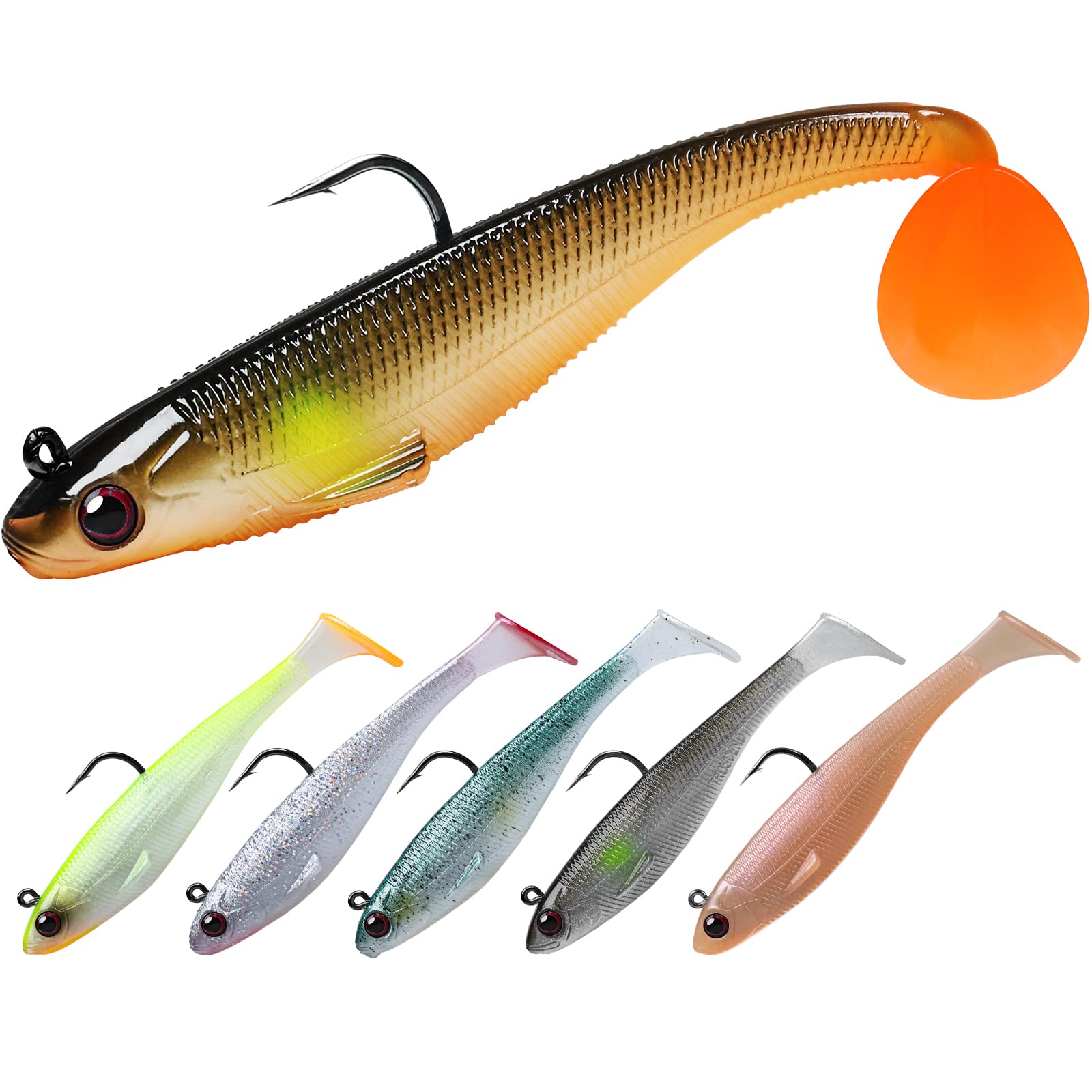 5Pcs Jig Head Fishing Lures Artificial Jig Head Bait With Fishing Hooks For  Bass Trout Fishing Tackle Accessories