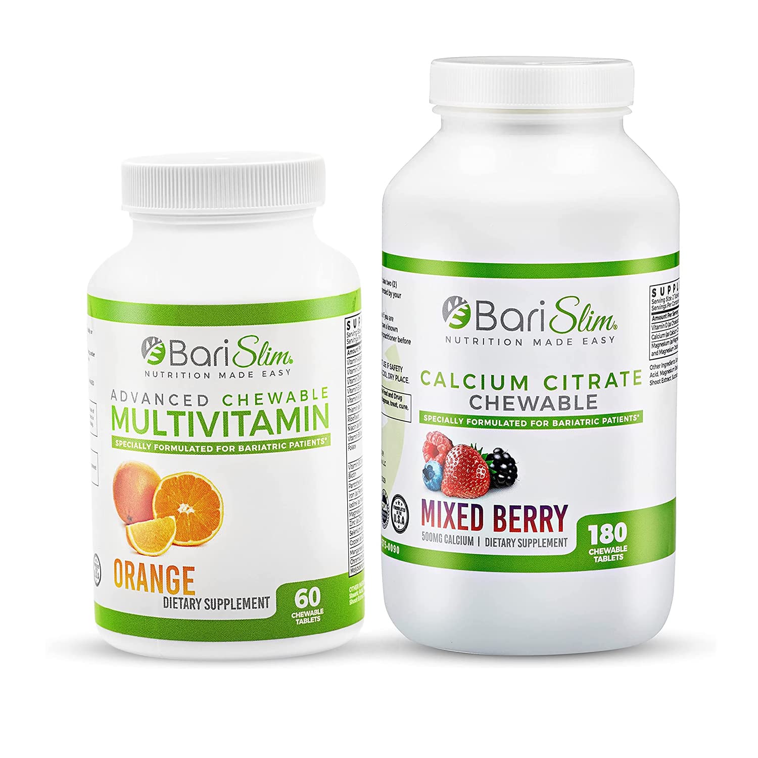 Bari Slim Bariatric Calcium Citrate And Advanced Chewable Multivitamin