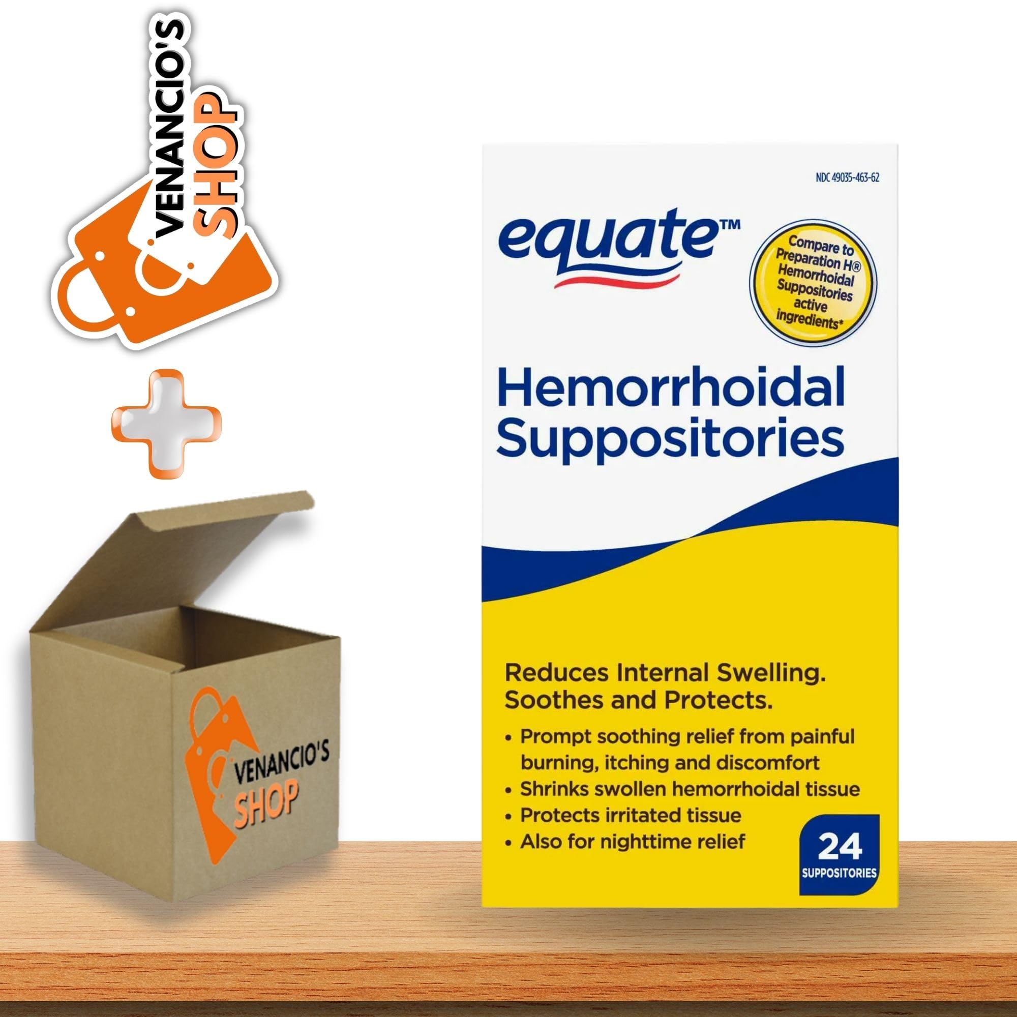 Preparation H Hemorrhoid Symptom Treatment Suppositories, Cocoa Butter, 24  Count 