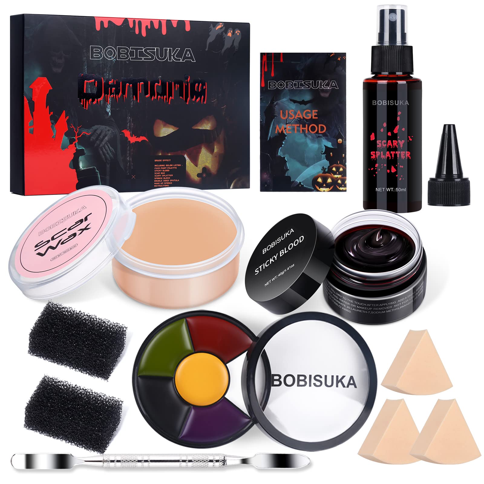 BOBISUKA Special Effects SFX Halloween Makeup Kit - 5 Colors Bruise Ma –  TweezerCo
