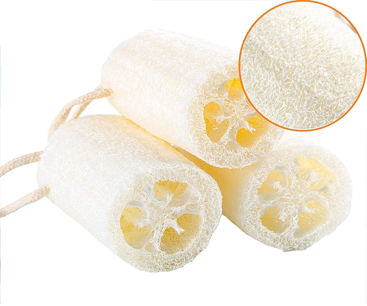 Natural Bathing Loofah, 3 Pack 6inch Length 100% Organic Shower Loofah  Sponge Exfoliating Loofah Sponge, Bath Body Scrubbers for Removing Dead  Skin