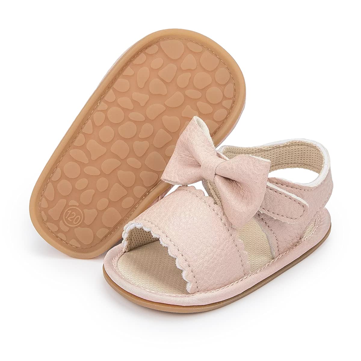 Sabe Summer Infant Baby Girls Sandals Striped Bowknot Soft Rubber Sole  First Walker Shoes : Amazon.in: Shoes & Handbags