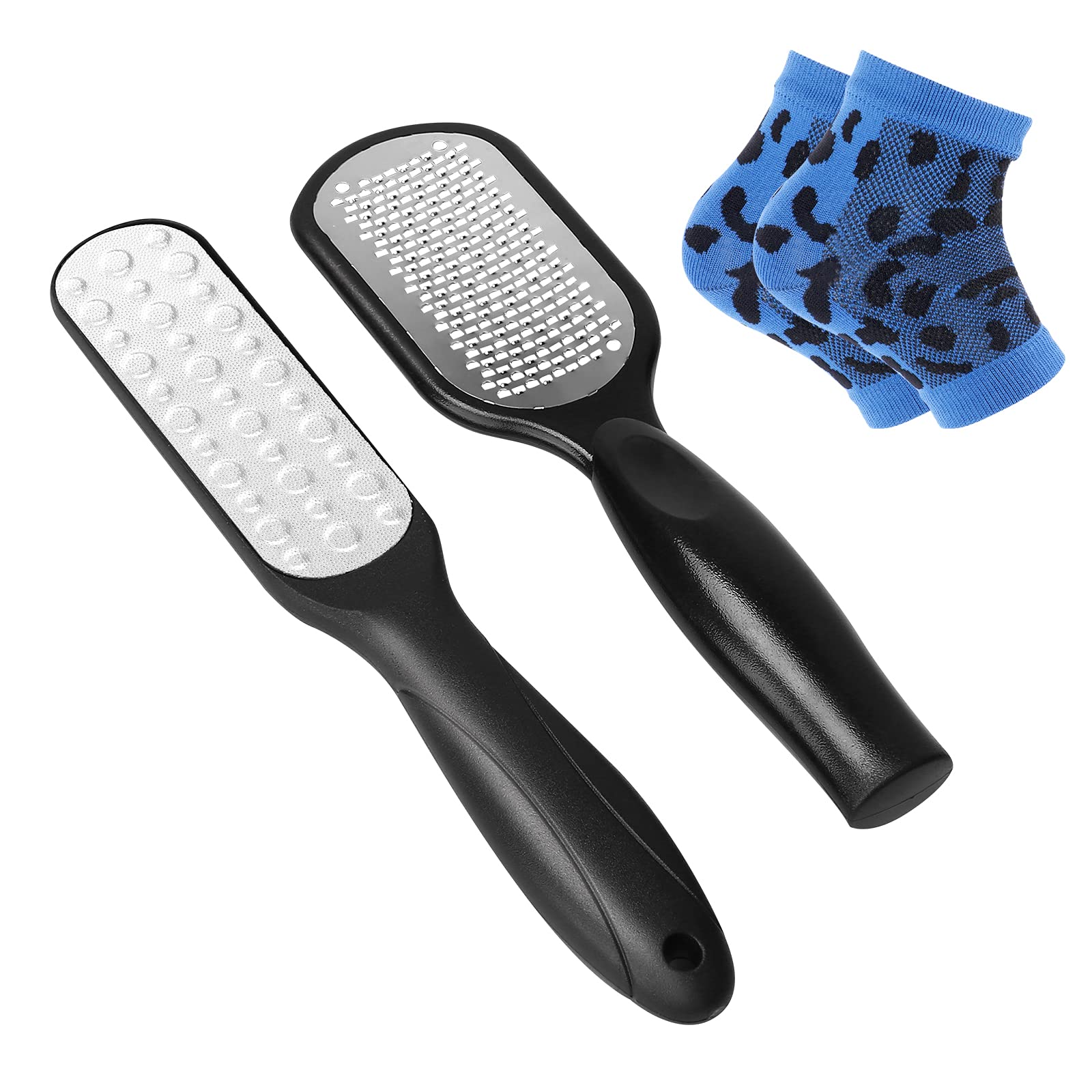 2 Pcs Double Sided Foot Callus Remover for Feet, Stainless Steel Feet Rasp  and Foot Files Foot Scrubber Dead Skin Remover Heel Scraper for Cracked