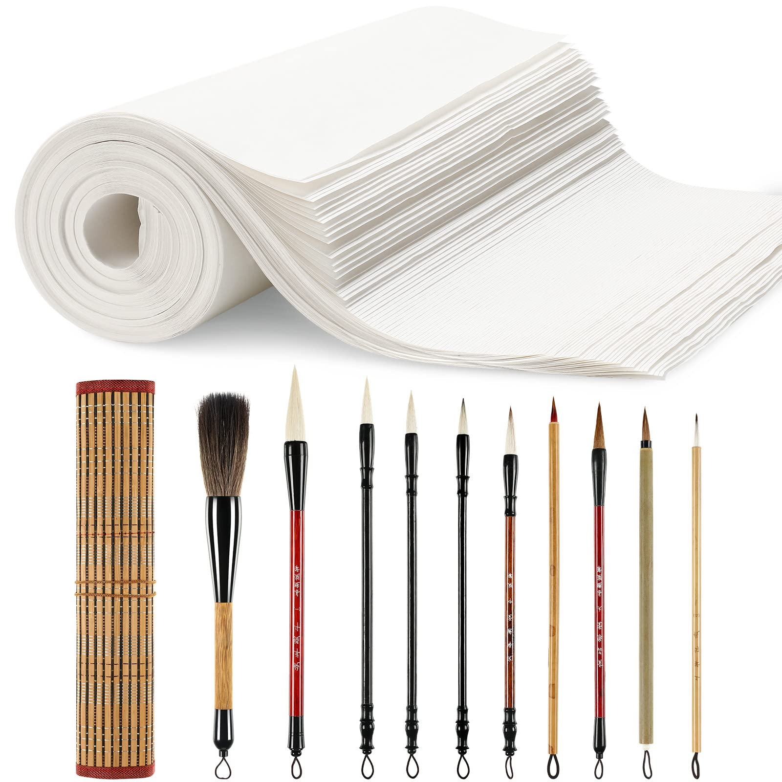  Xuan Paper Drawing Paper for sumi-e Brush Chinese Japanese  Calligraphy Practice Writing Rice Paper Without Grids 100 Sheets : Arts,  Crafts & Sewing