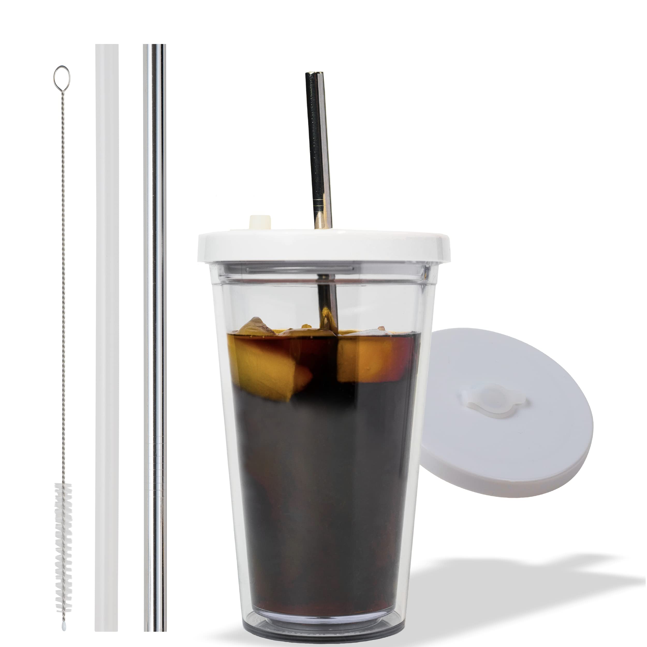 Iced Coffee Cup Double Wall Reusable Water-filling Iced Cold Drink