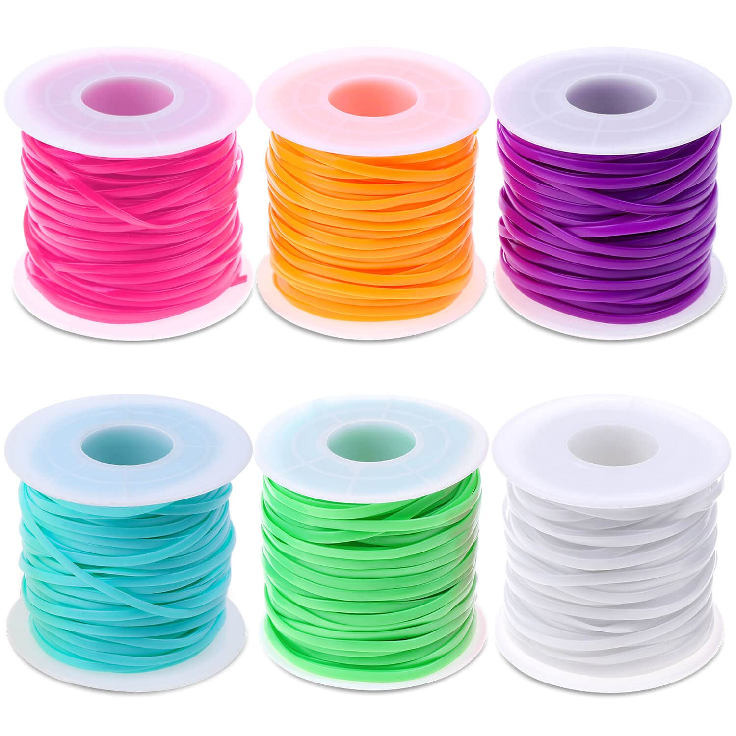 10 Plastic Lacing String Cord for DIY Craft, 10 Colors, 2.5 x 1mm