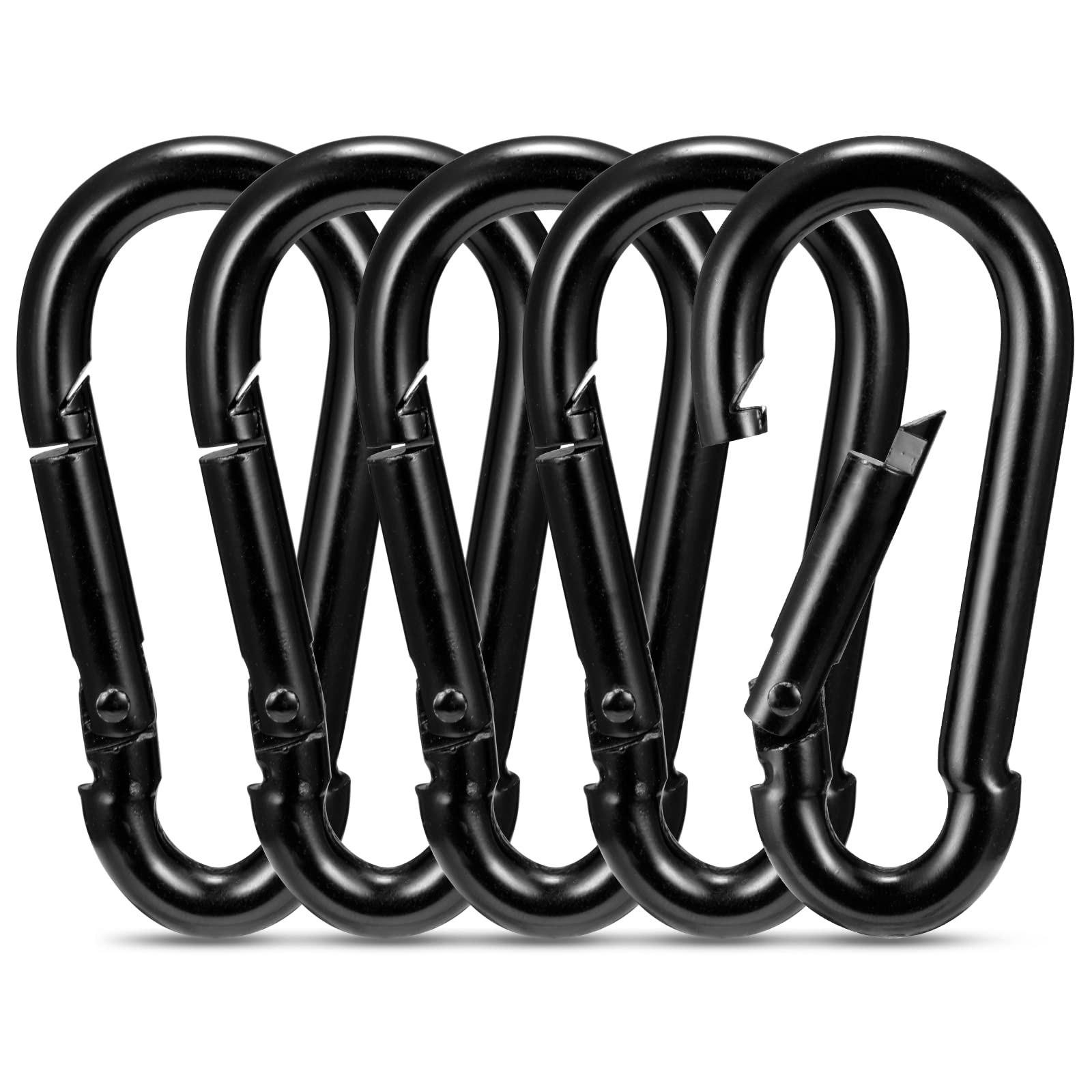 50 Pcs Spring Snap Carabiner, Small Carabiner Clip, M5 x 2 inch Snap Hooks Heavy Duty Carabiner Clips Bulk Hook Keychain for Outdoor Camping, Hiking