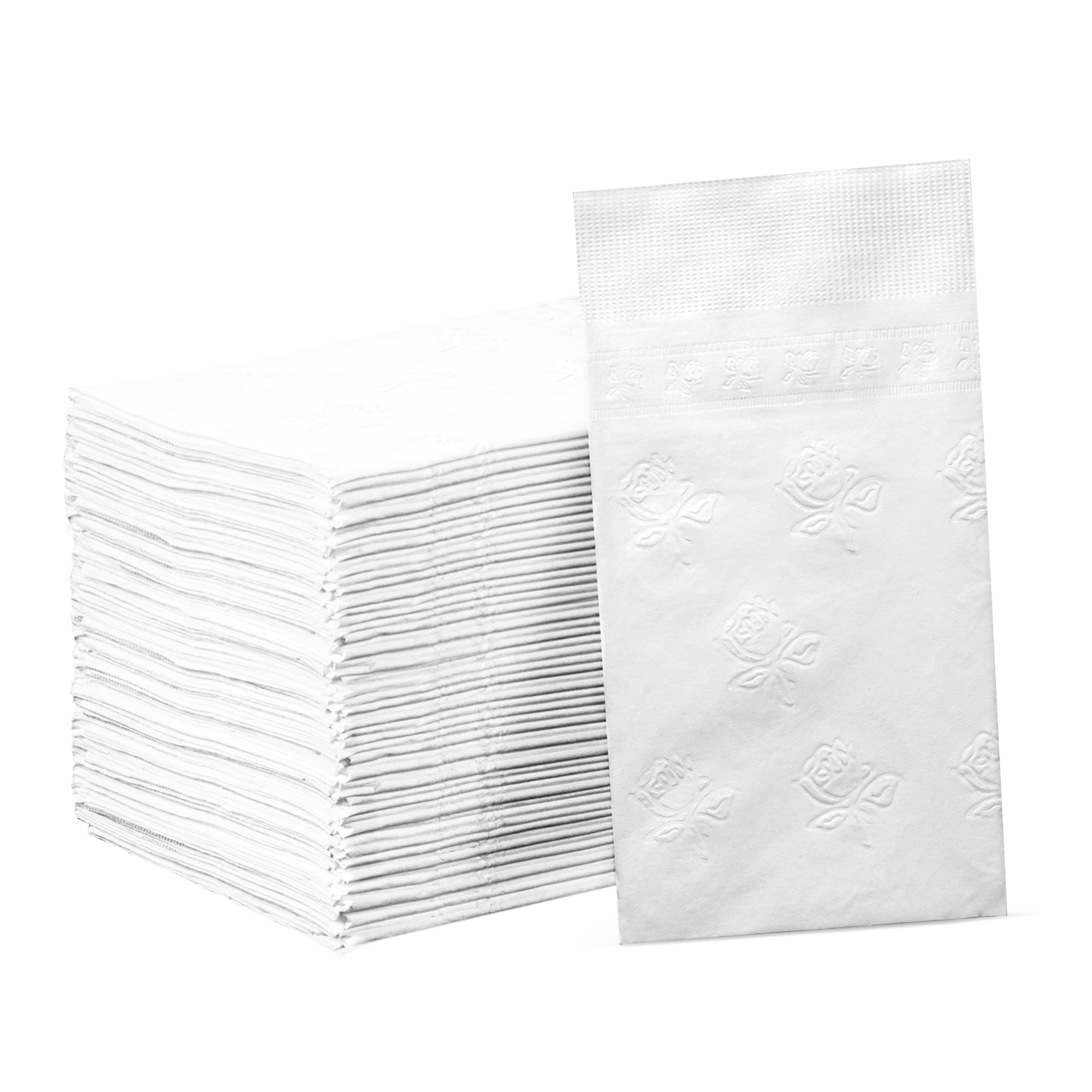 Creative Converting 2-Ply Paper Dinner Napkins, White, 50-Count