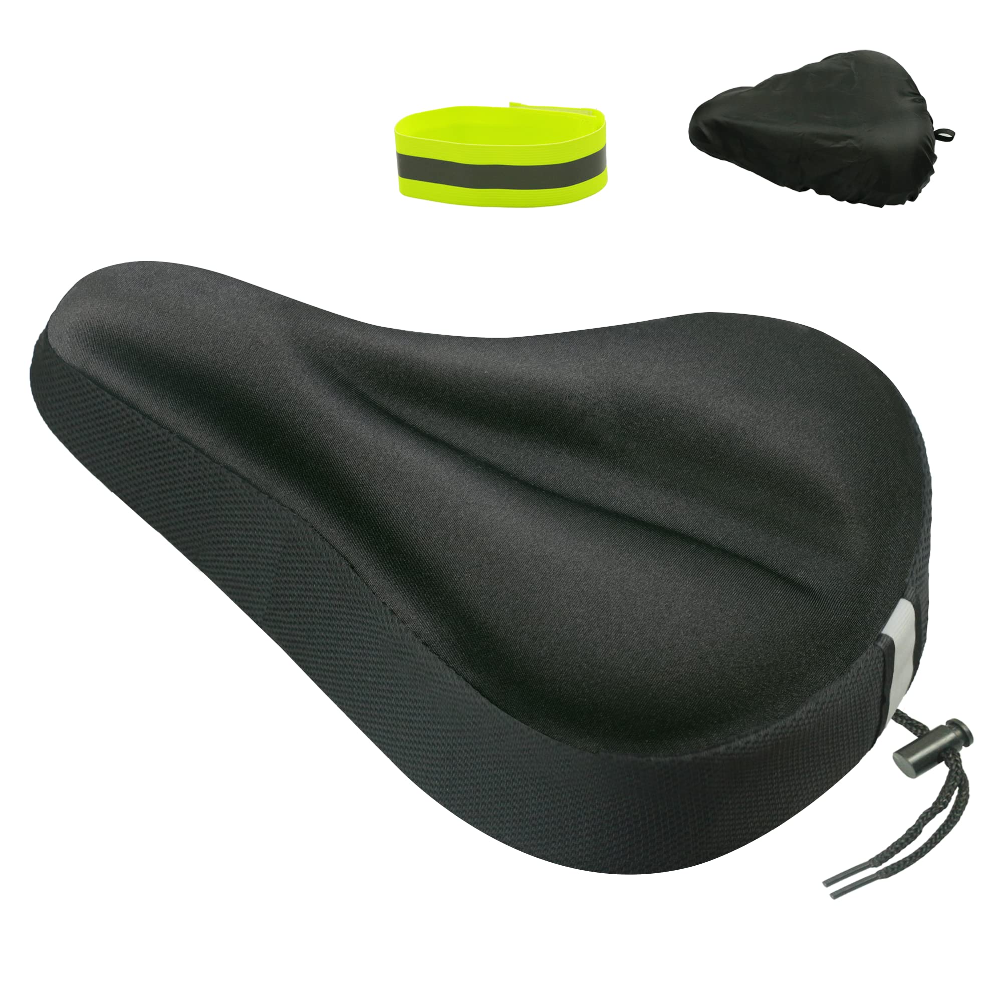 Large Wide Foam & Gel Padded Exercise Bike Seat Cover Bicycle Saddle Cushion