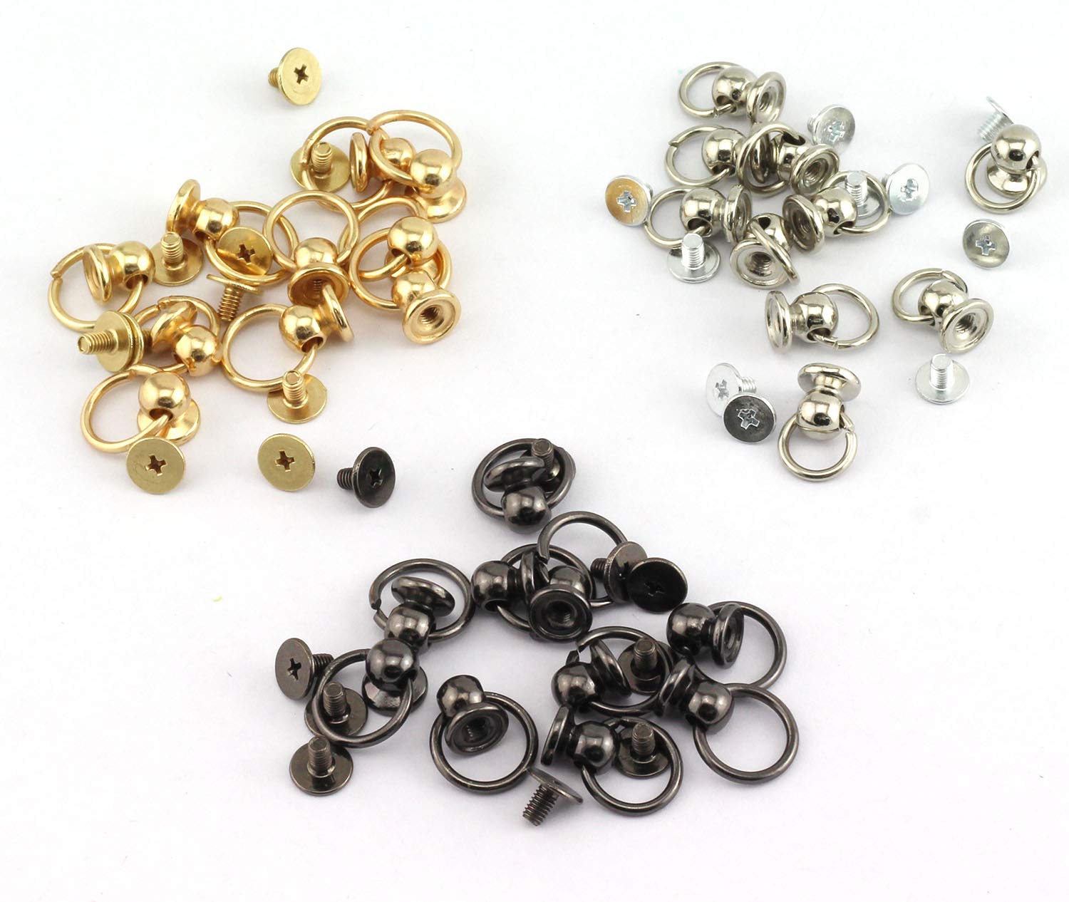 RuiLing 30pcs 8x6mm Screwback Round Head Rivet with Pull Ring 3