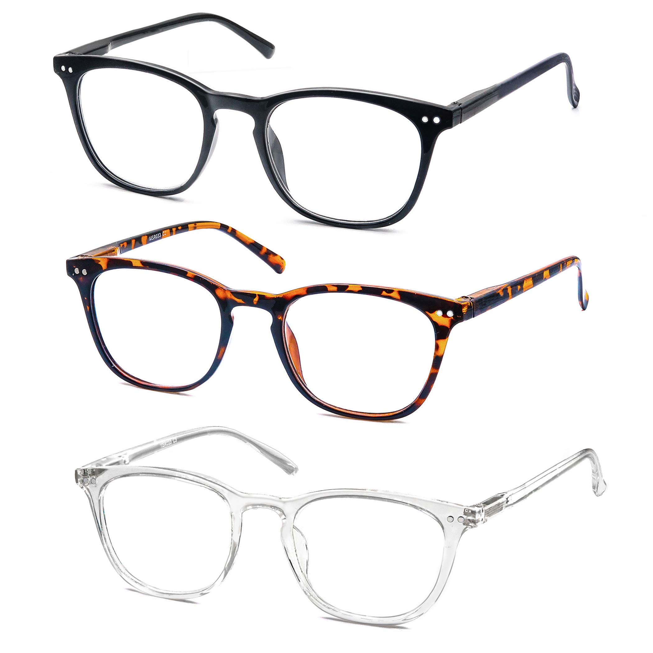 Women's full frame mixed material eyeglasses